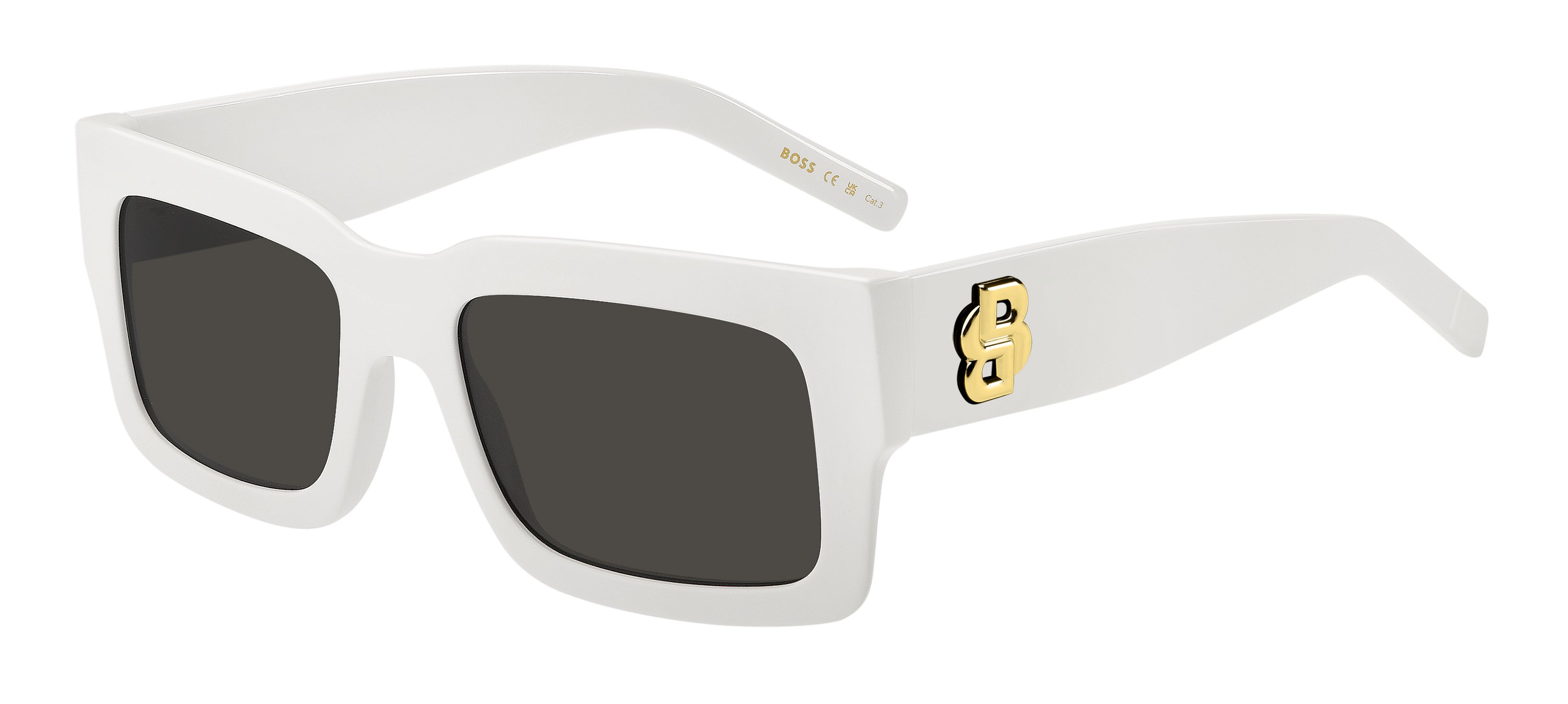 Das Bild zeigt die Sonnenbrille BOSS1654S VK6 von der Marke BOSS in Weiß.
