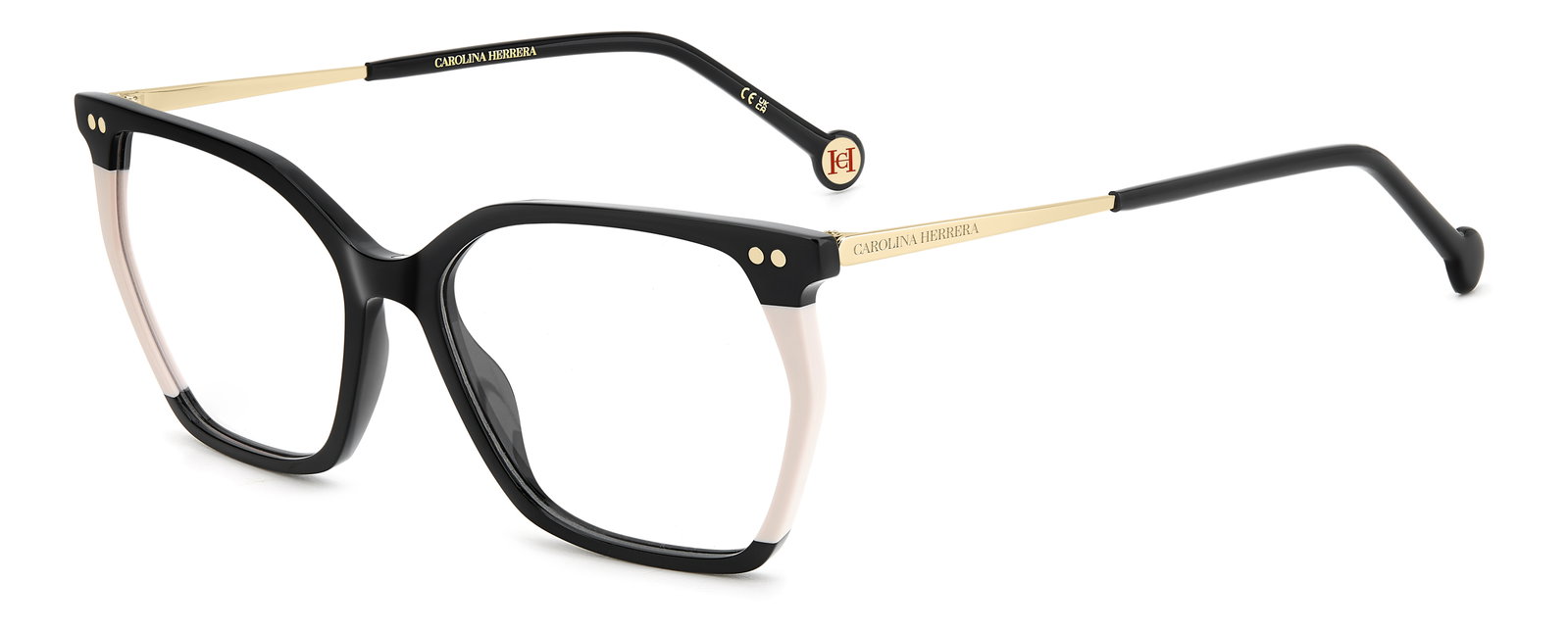 Carolina Herrera 0293 807 54 – Schwarze mehreckige Damenbrille Acetat