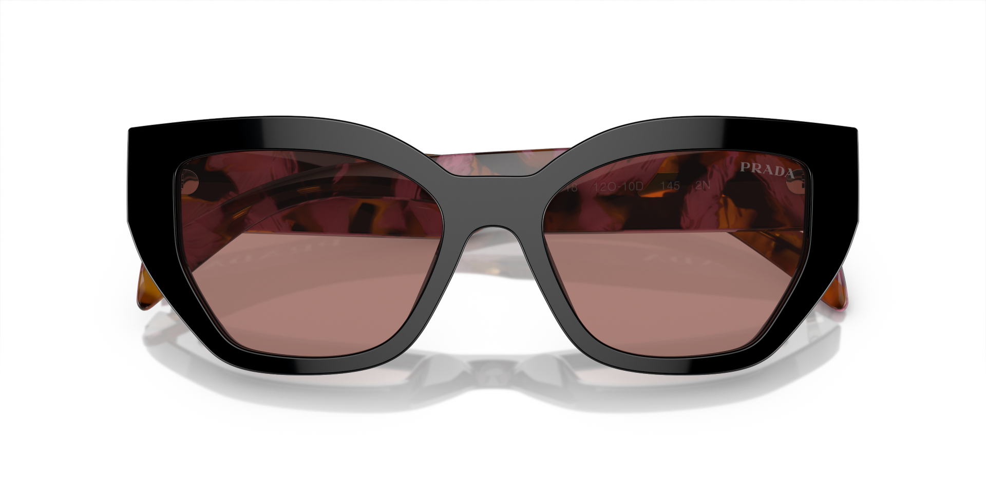 Auf diesem Bild sehen Sie die Sonnenbrille 0PR A09S von Prada in der Farbe Schwarz.