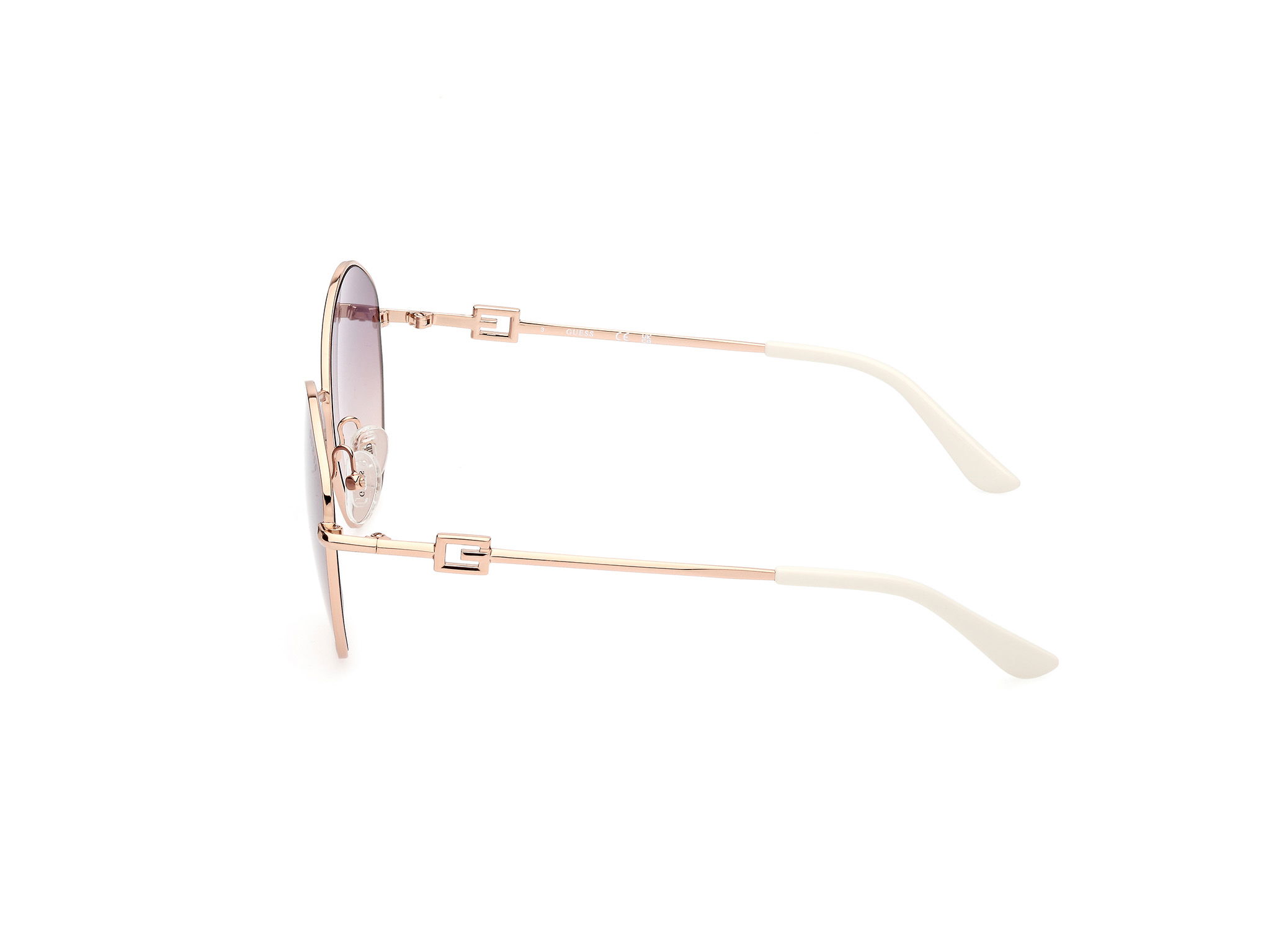 Das Bild zeigt die Sonnenbrille GU7907 28Z von der Marke Guess in  Rosé Gold