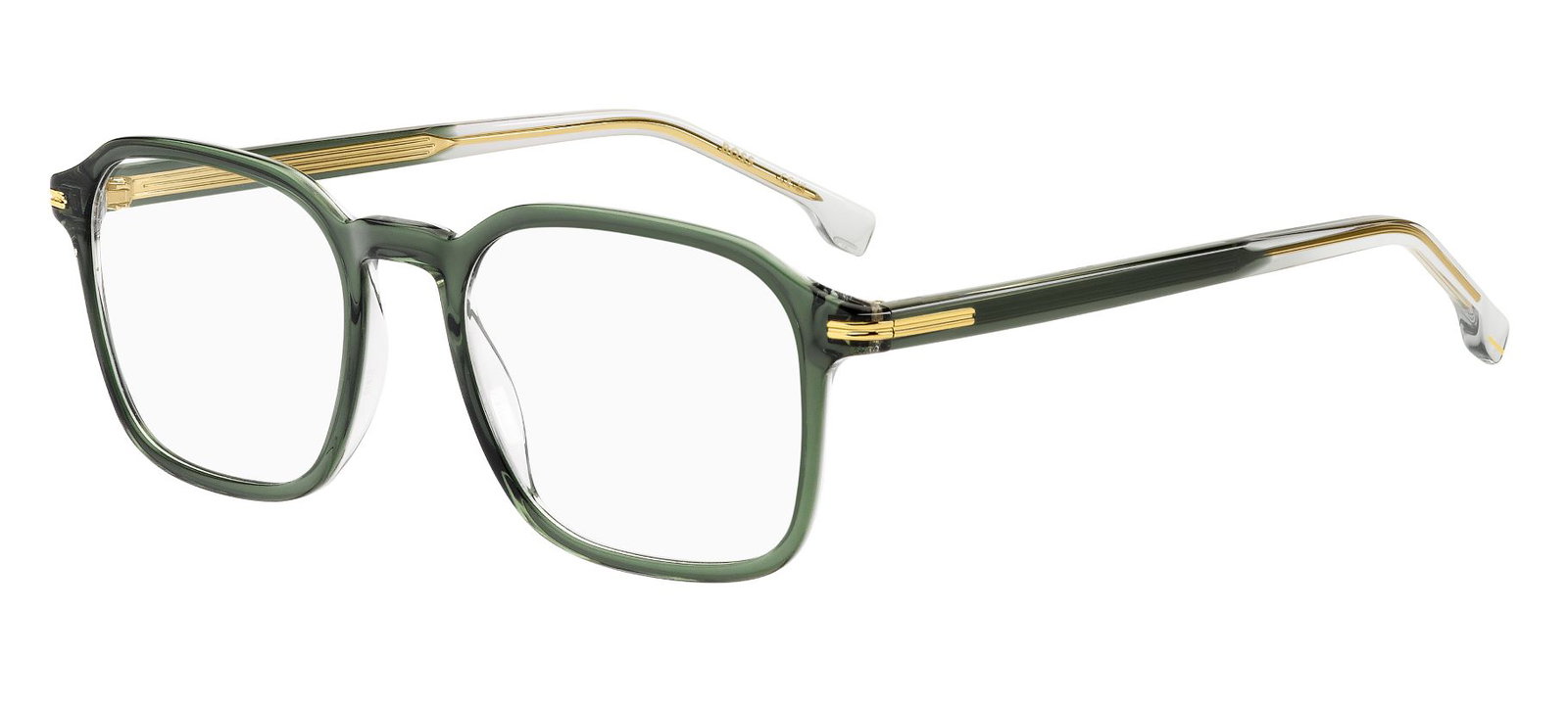 Zu sehen ist eine Korrektionsbrille von Boss in der Farbe Grün.