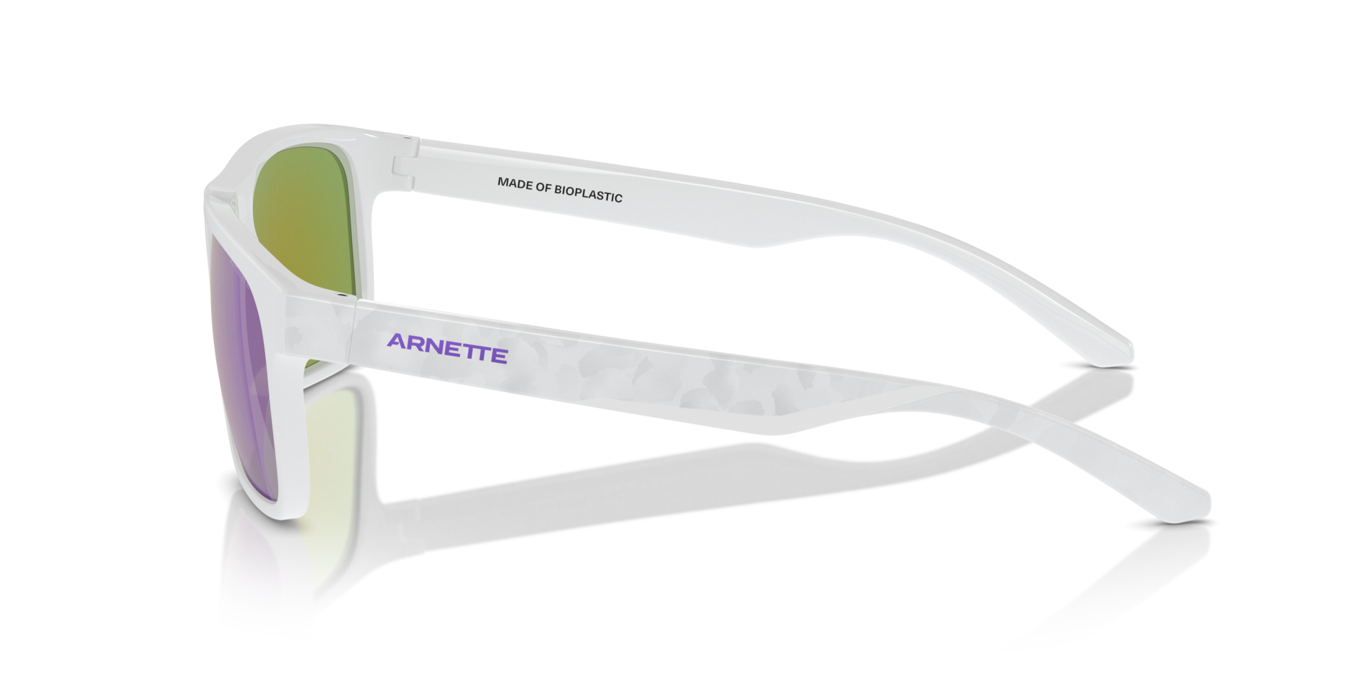 Das Bild zeigt die Sonnenbrille AN4341 27794V von der Marke Arnette in weiß.