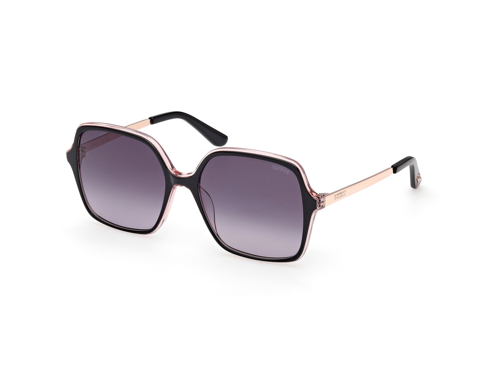 Guess Sonnenbrille für Damen glänzend Schwarz/Rose Gold GU00270 01B 57