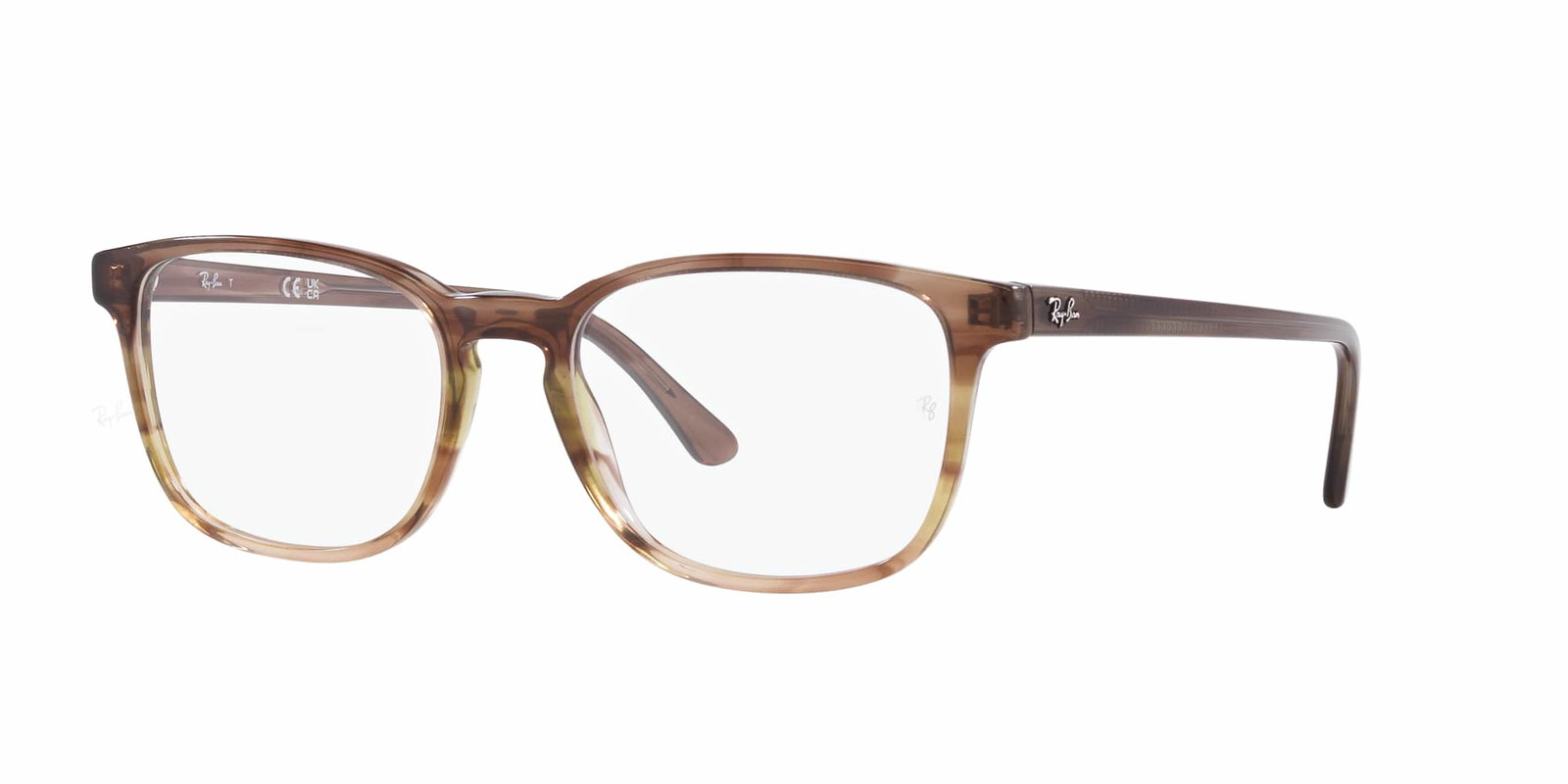Das Bild zeigt die Korrektionsbrille RX5418 8255 von der Marke Ray Ban in braun gemustert.