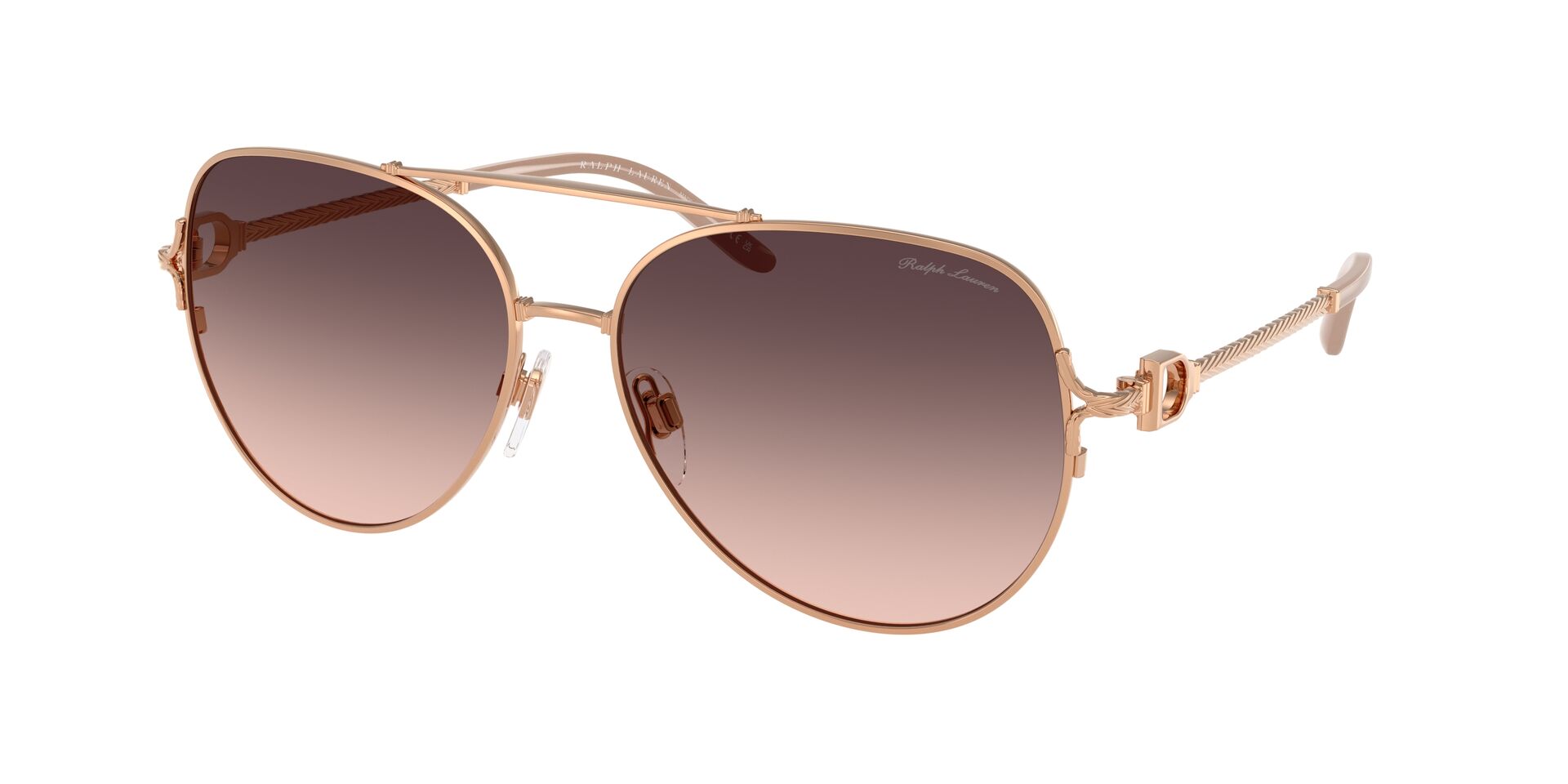 Das Bild zeigt die Ralph Sonnenbrille RL7087 9329U8 leicht seitlich.