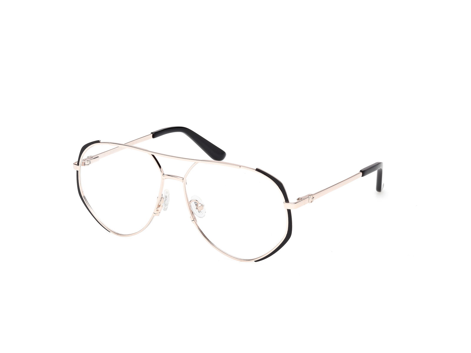 Guess GU50247 002 – Piloten Damenbrille Matt Schwarz Gold Metall