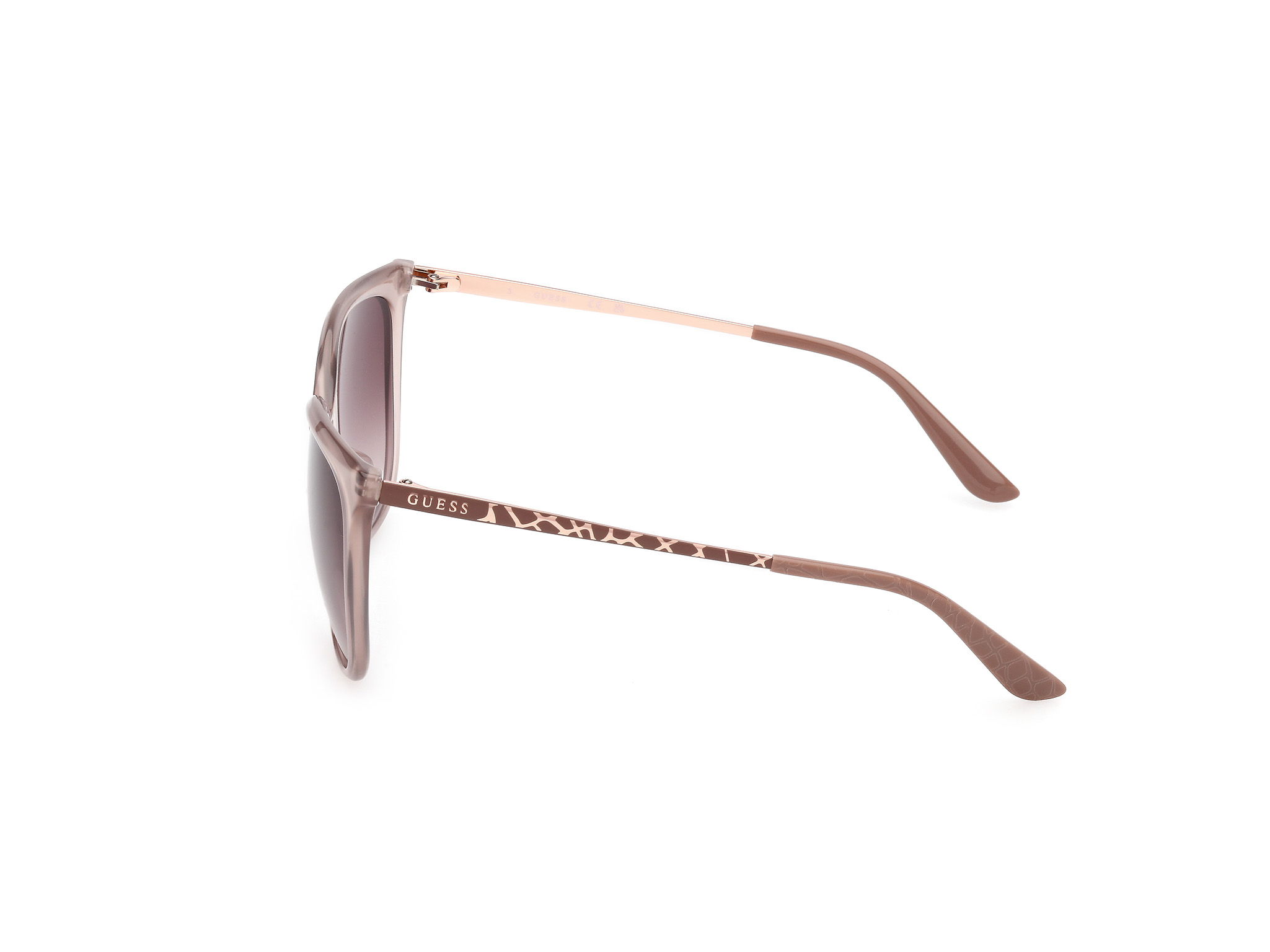 Das Bild zeigt die Korrektionsbrille GU00150-H 57fvon der Marke Guess in glänzend Beige.