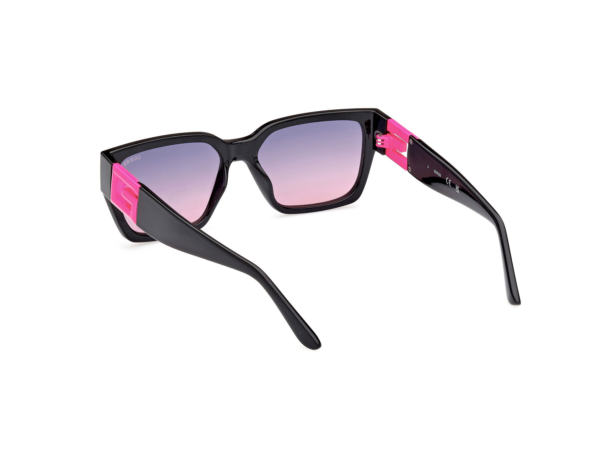 Das Bild zeigt die Sonnenbrille GU7916 74T von der Marke Guess in Schwarz/Pink