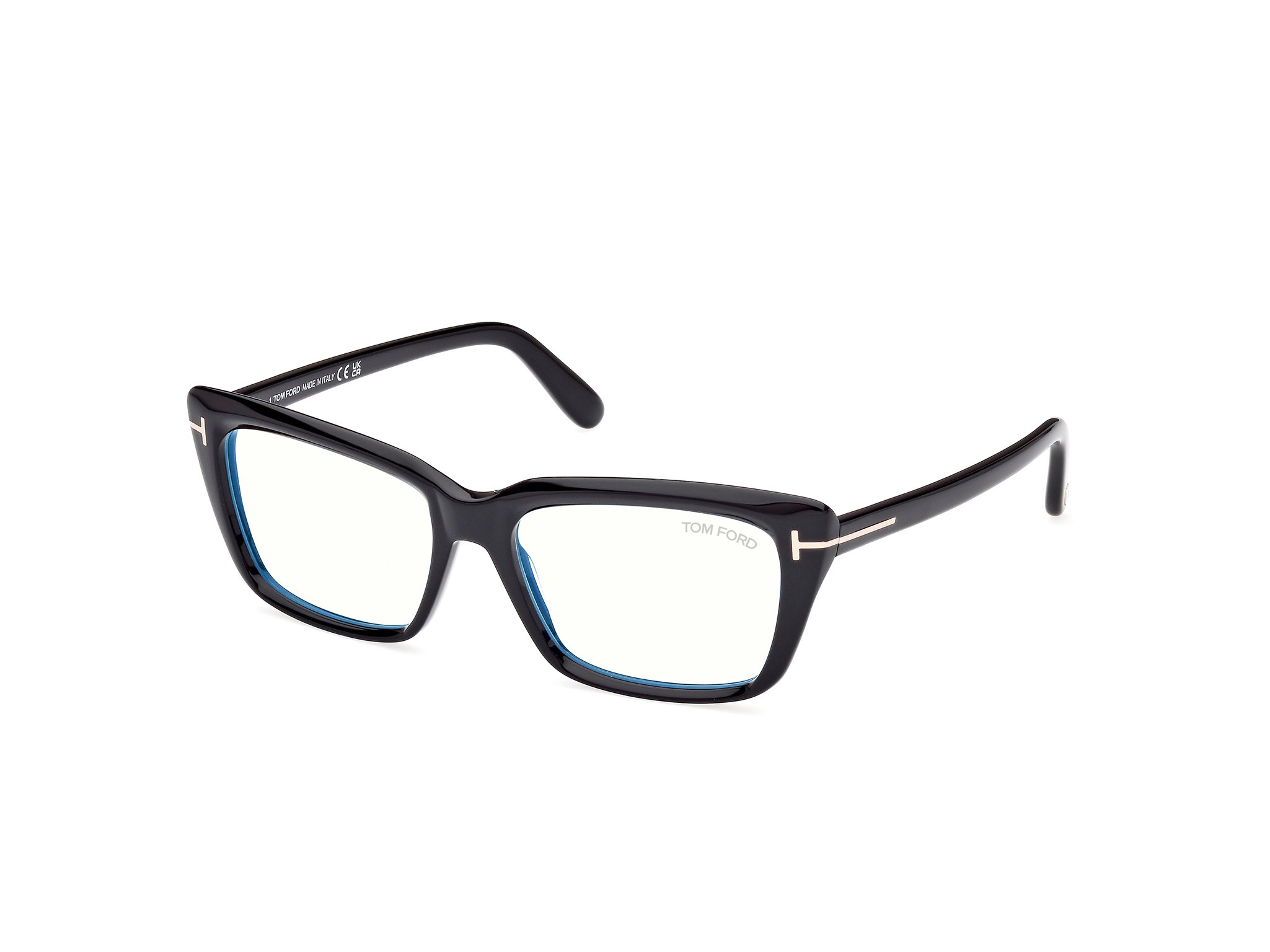 Das Bild zeigt die Korrektionsbrille FT5894-B 001 von der Marke Tom Ford in schwarz.