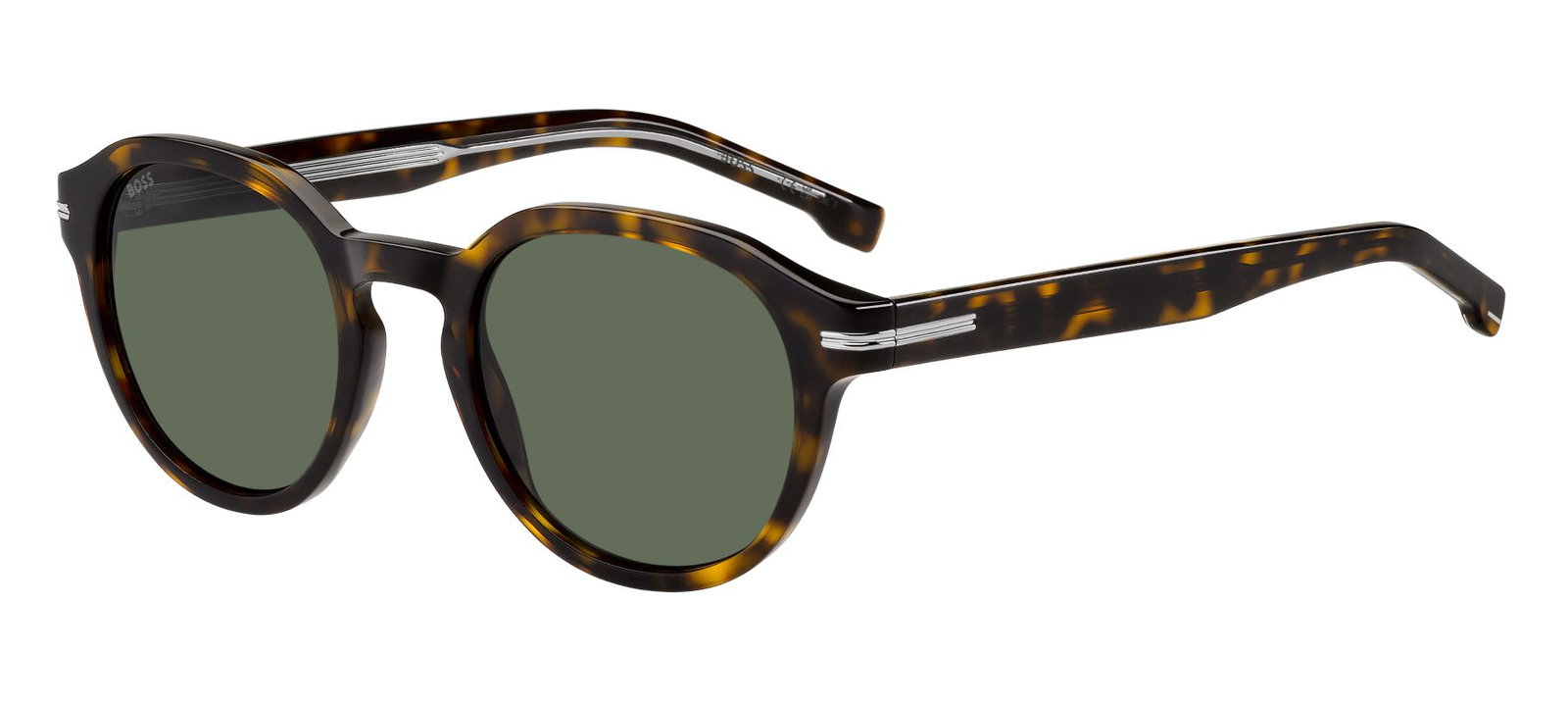 Zu sehen ist eine Sonnenbrille von Boss in der Farbe Havanna.