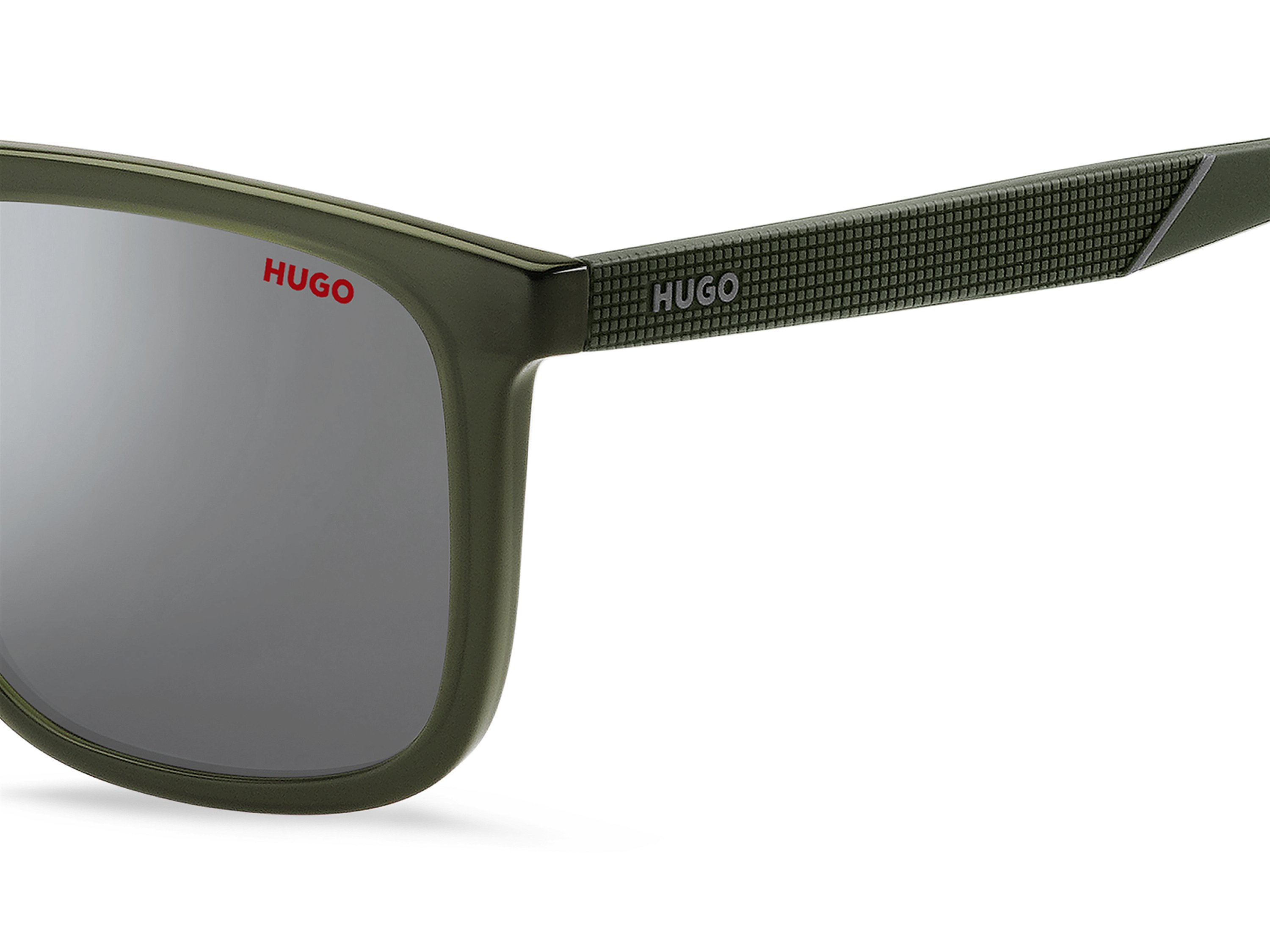 Das Bild zeigt die Sonnenbrille HG1304/S 1ED von der Marke Hugo in grün.