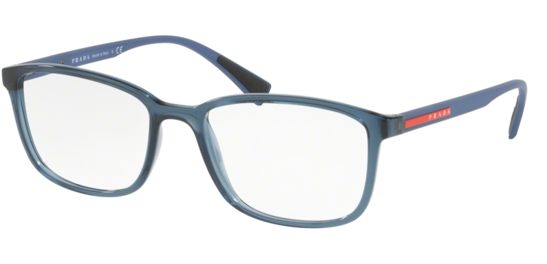 Prada Linea Rossa PS 04IV CZH1O1 – Blaue Kunststoffbrille transparent