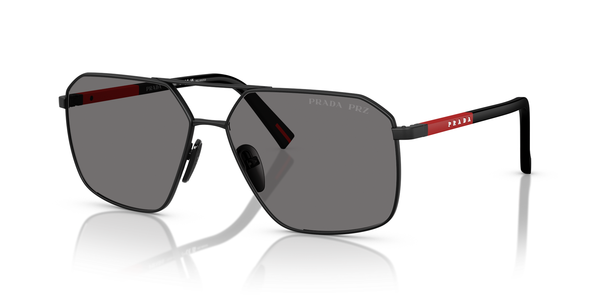 Auf diesem Bild sehen Sie die Sonnenbrille 0PR A50S von Prada in der Farbe Schwarz.