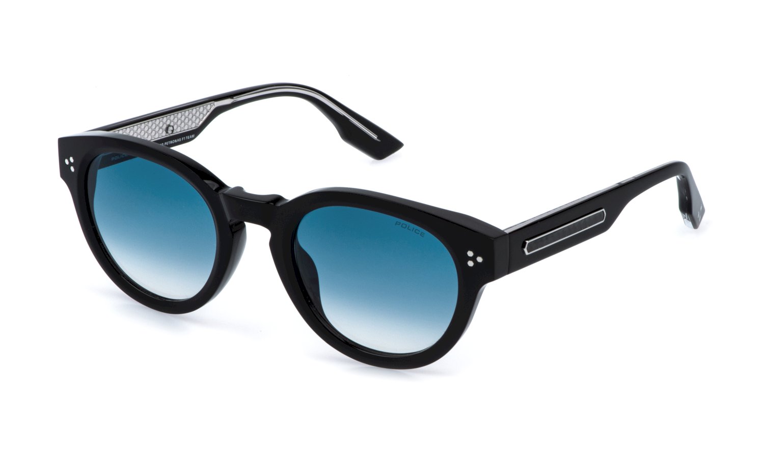 Das Bild zeigt die Sonnenbrille SPLR48 von der Marke Police in Schwarz.
