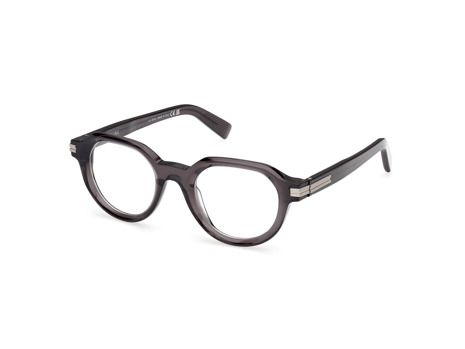Ermenegildo Zegna EZ5303 016 – Runde Brille Dunkelgrau Kunststoff