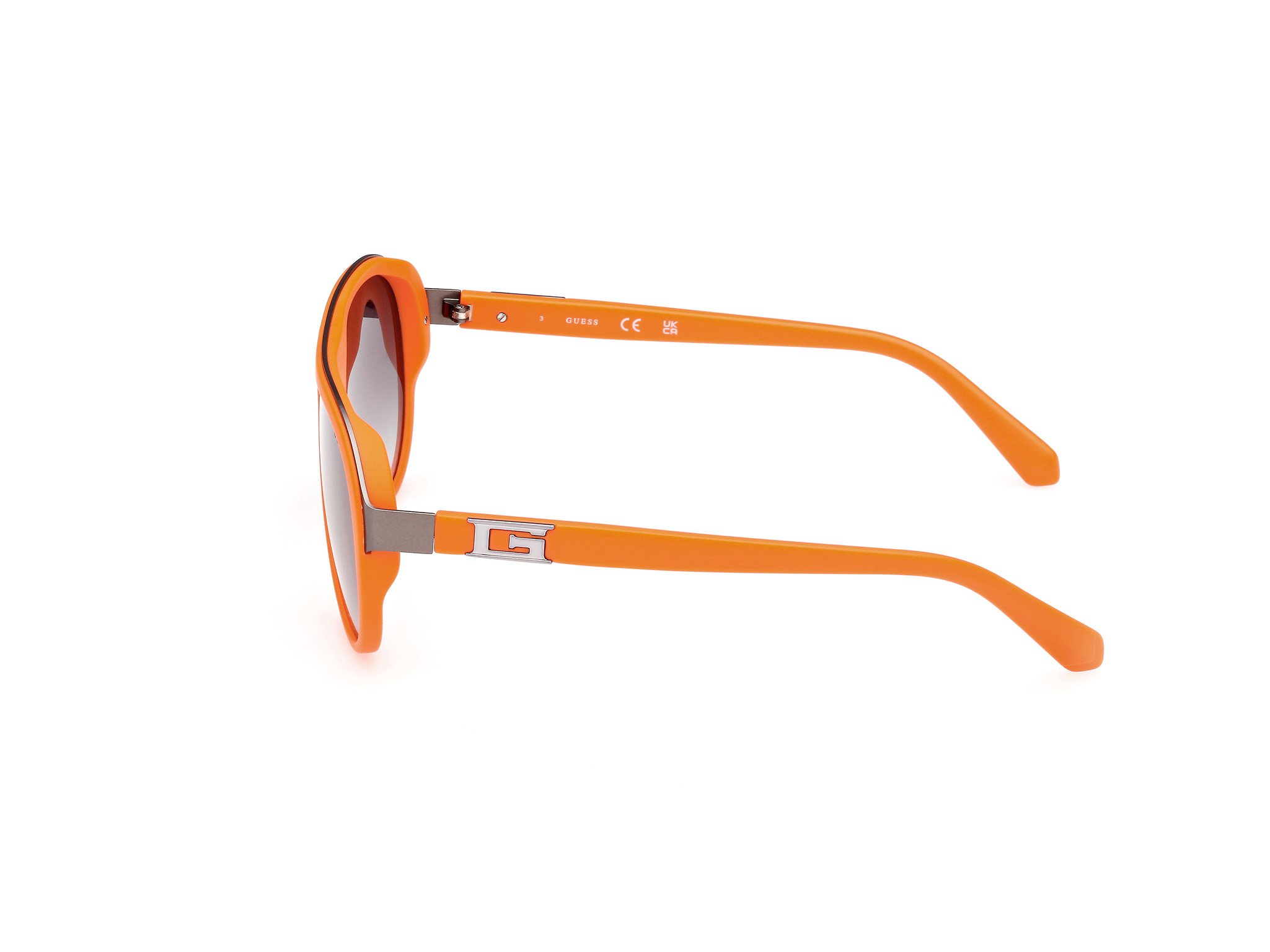 Das Bild zeigt die Sonnenbrille GU00125 43P von der Marke Guess in Orange.