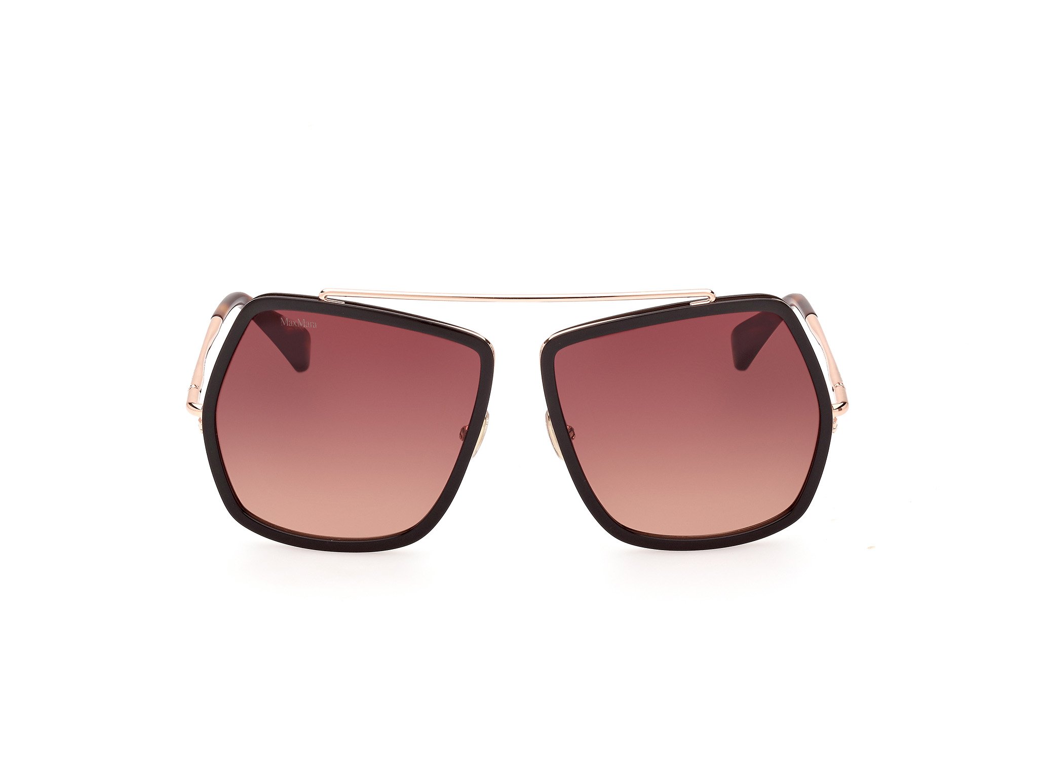 Das Bild zeigt die Sonnenbrille MM0060 50F von der Marke Max Mara in Braun/Rosegold.