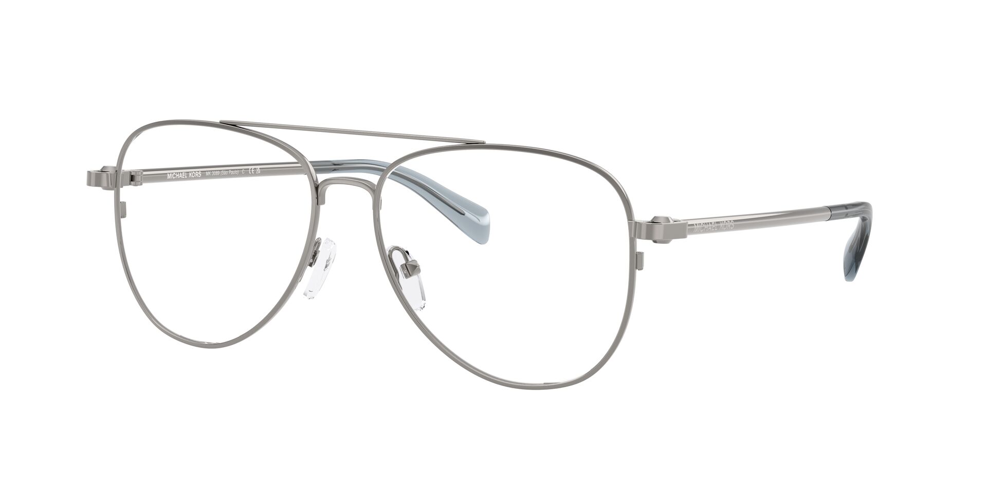 Michael Kors Damen Brille MK3089 1002 glänzendes Gunmetal - Sao Paulo