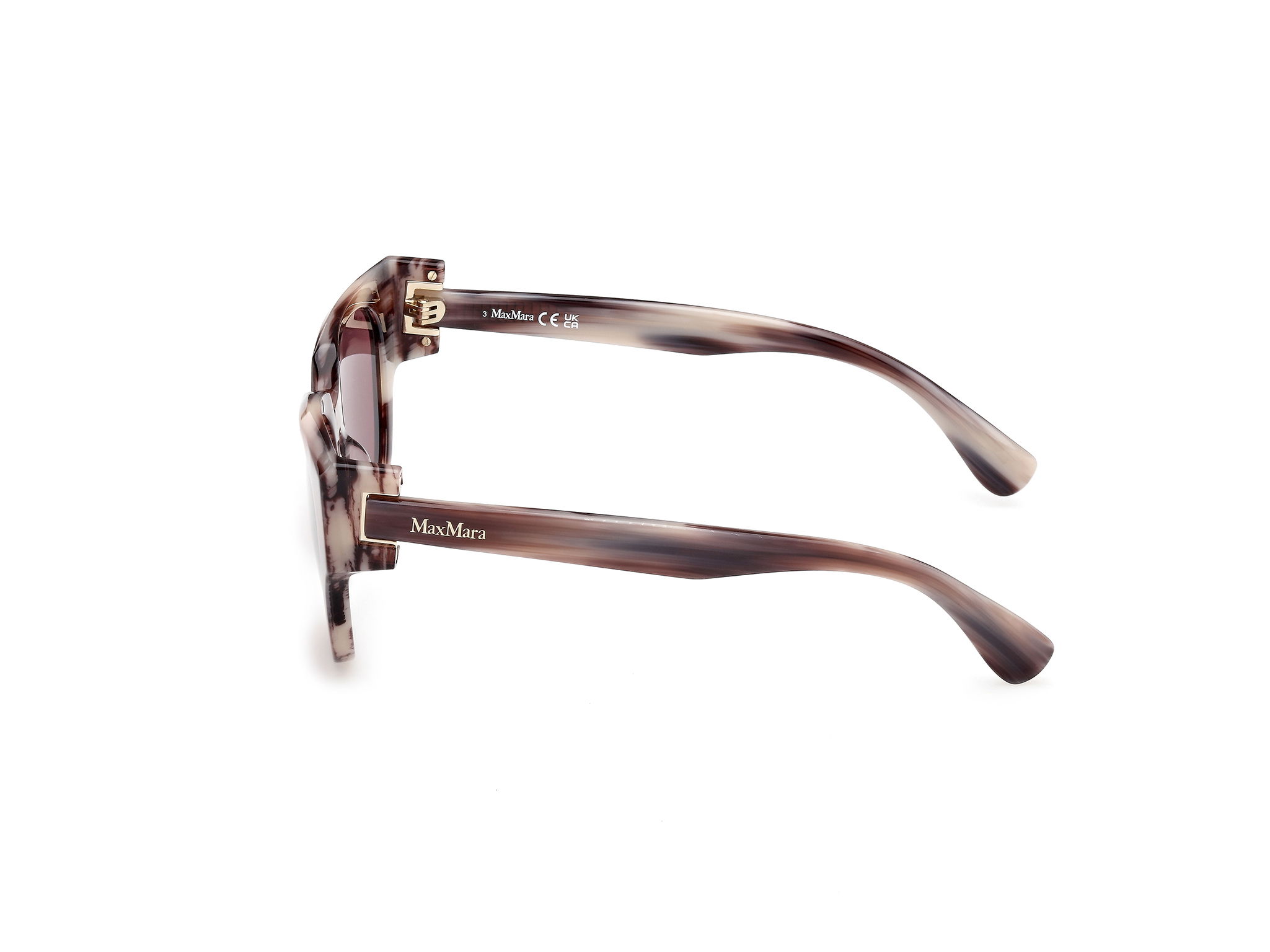 Das Bild zeigt die Sonnenbrille MM0139 von der Marke Max Mara in Braun/Horn.