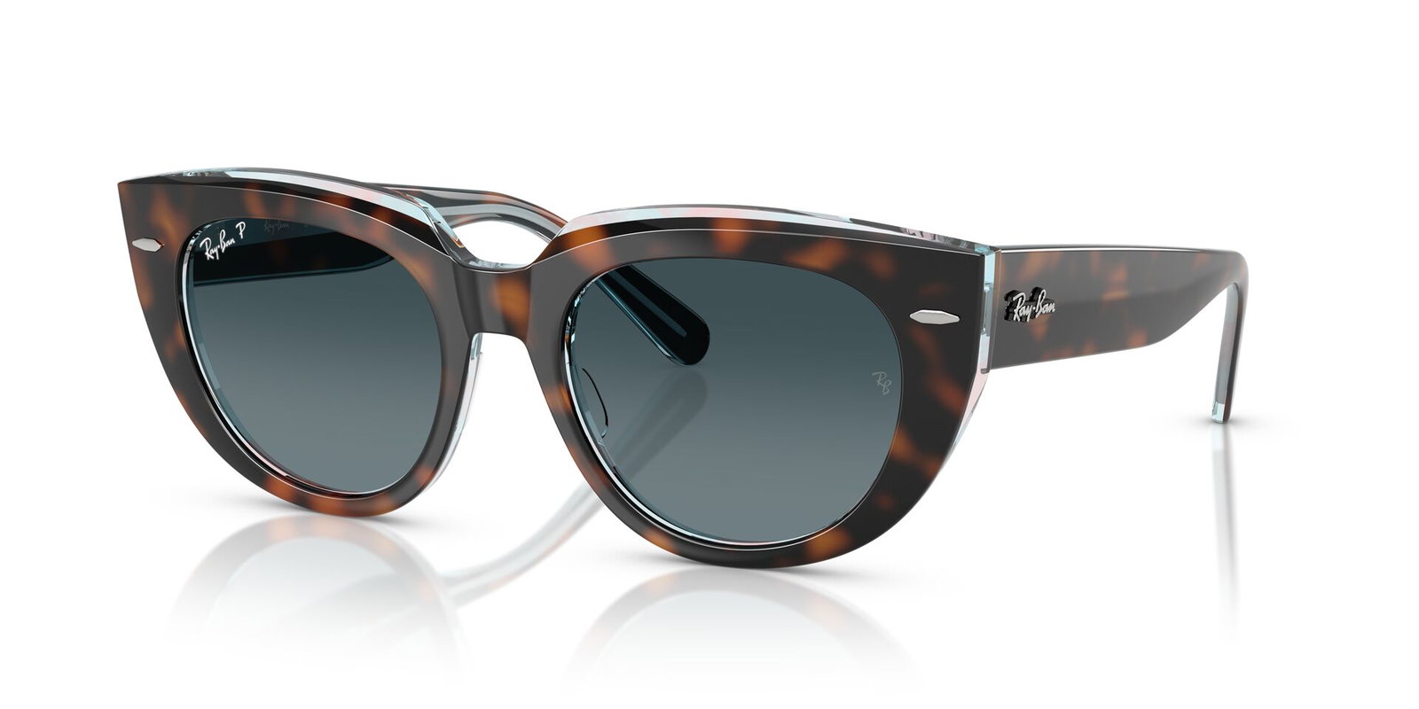Ray Ban Sonnenbrille 0RB2286 1413S3 Damen Butterfly / Cat Eye transparent dunkelhavanna