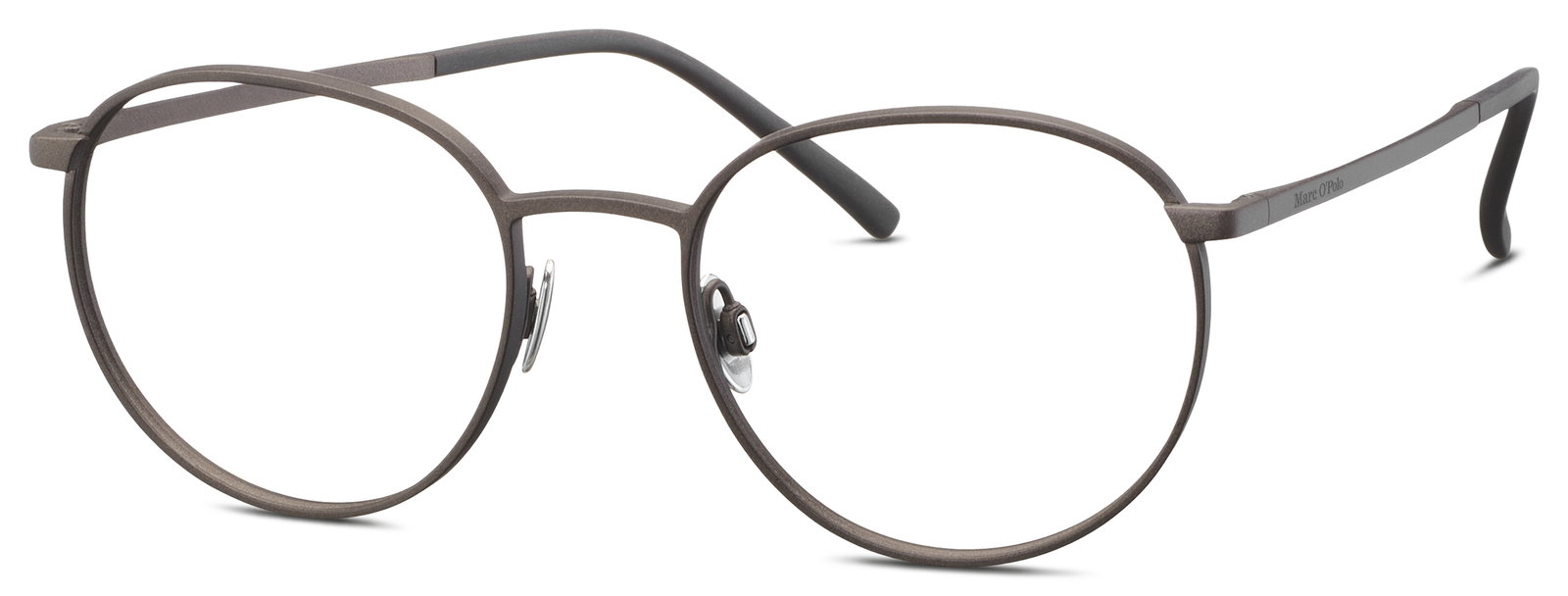 MARC O'POLO Eyewear 500045 30 – Runde graue Metallbrille schmal
