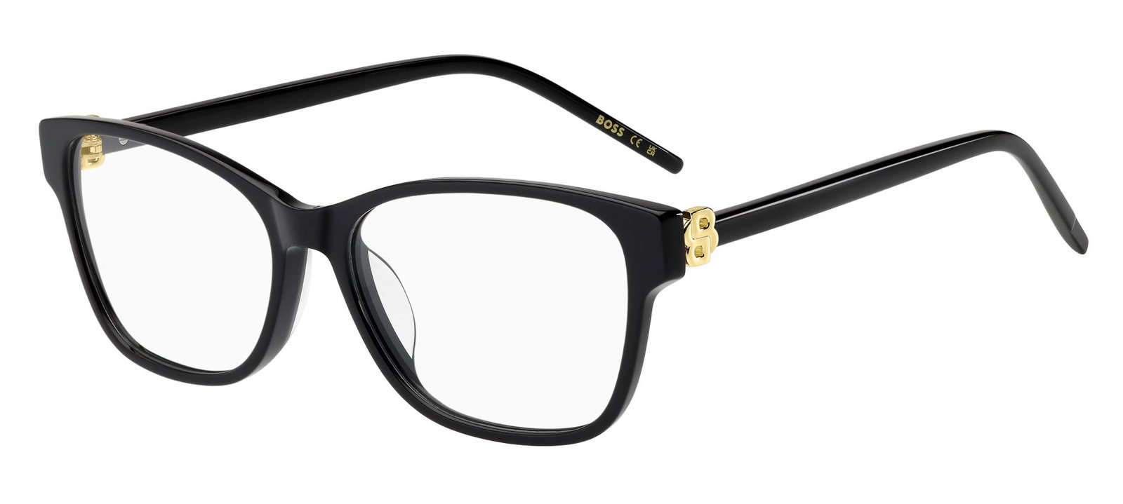 Zu sehen ist eine Korrektionsbrille von Boss in der Farbe Schwarz.