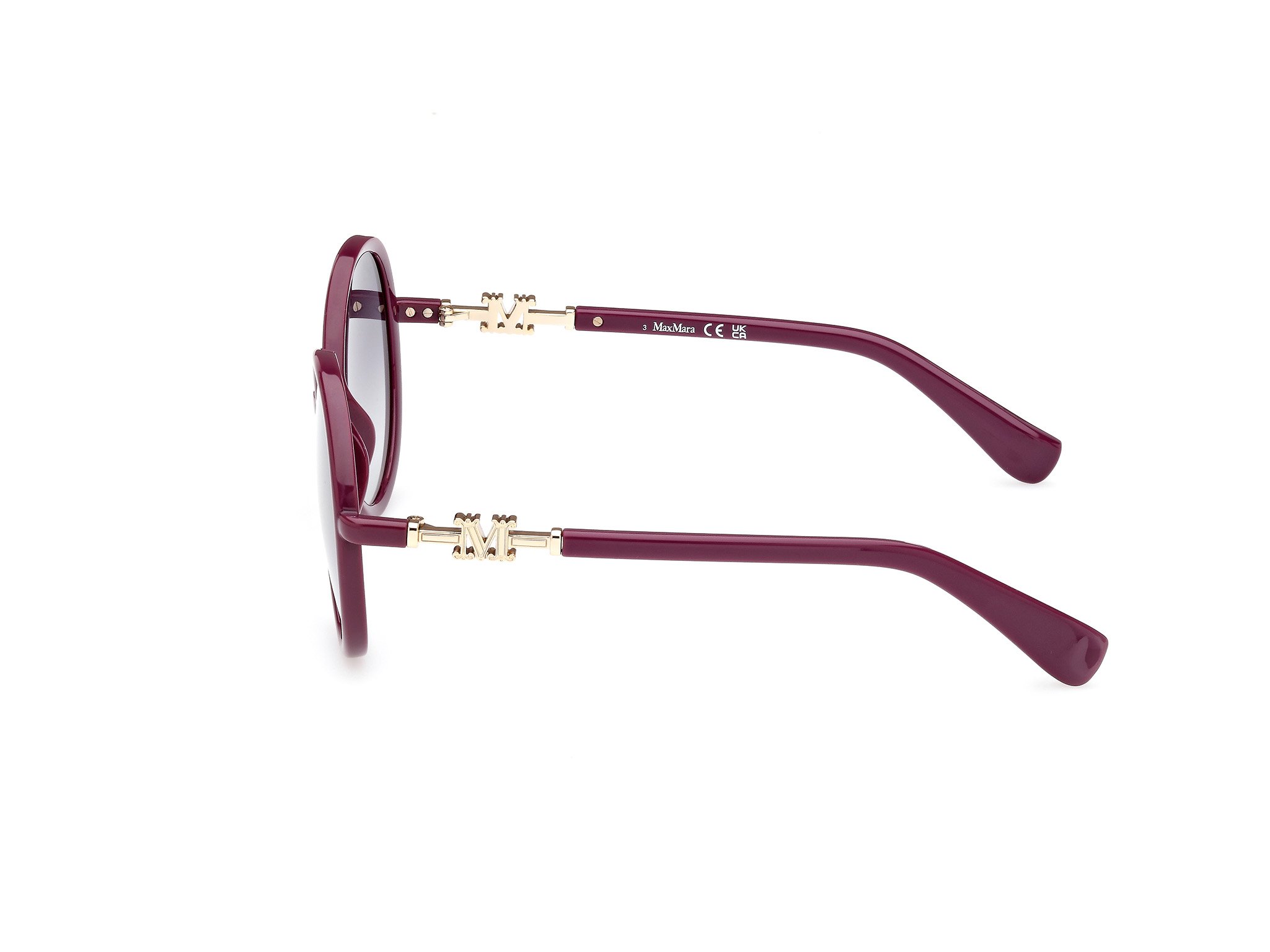 Das Bild zeigt die Sonnenbrille MM0065 75B von der Marke Max Mara in Violett.