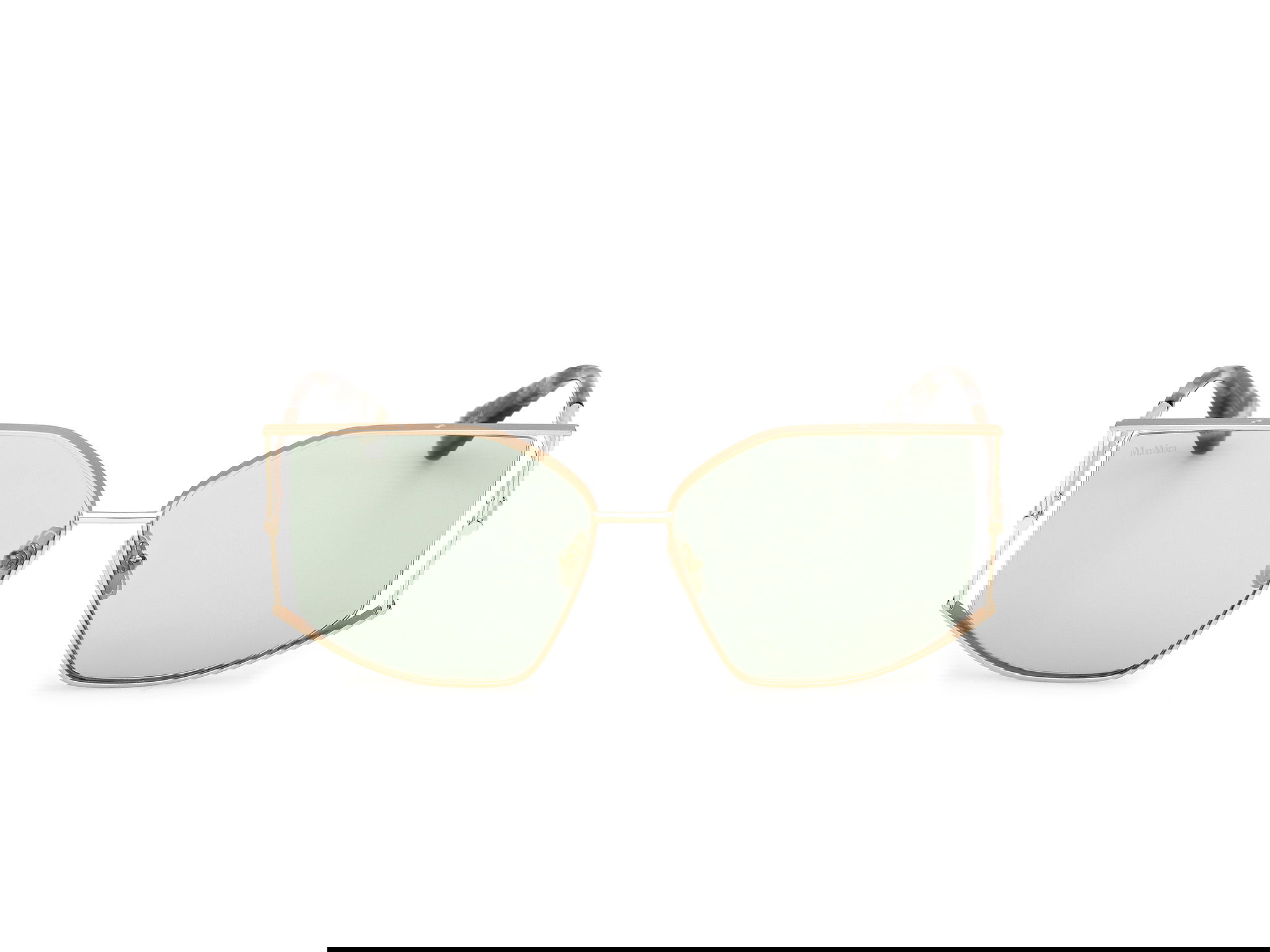 Das Bild zeigt die Sonnenbrille MM0142 von der Marke Max Mara in Gold.