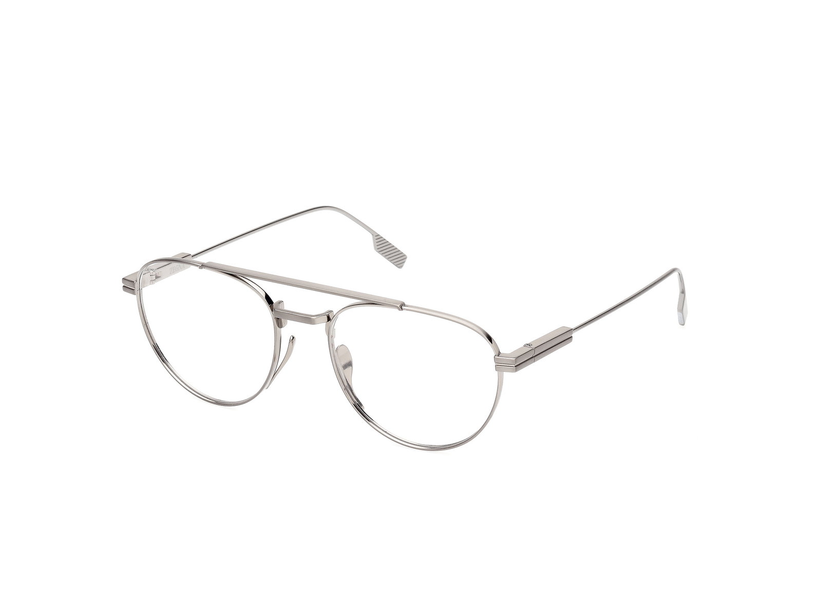 Ermenegildo Zegna EZ5287 016 – Glänzende Pilotbrille Palladium Metall