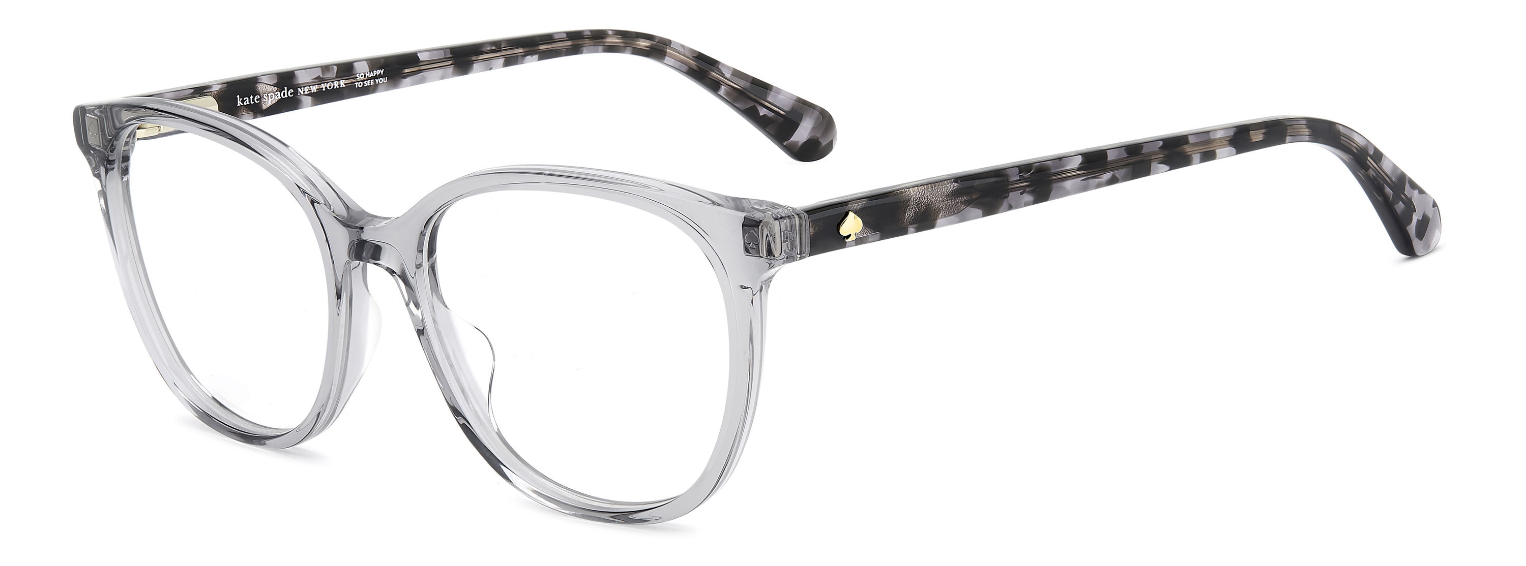 Bestelle jetzt Deine Kate Spade Brille. Das Bild zeigt die Kate Spade Fassung Adelle2 63M leicht seitlich.