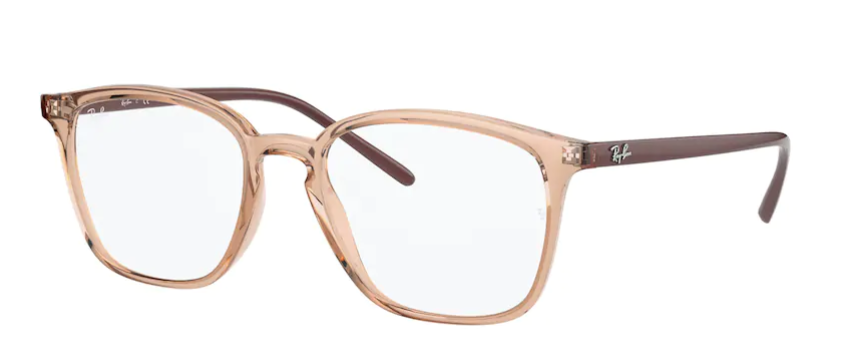 Zu sehen ist die hellbraune Ray Ban RX7185.