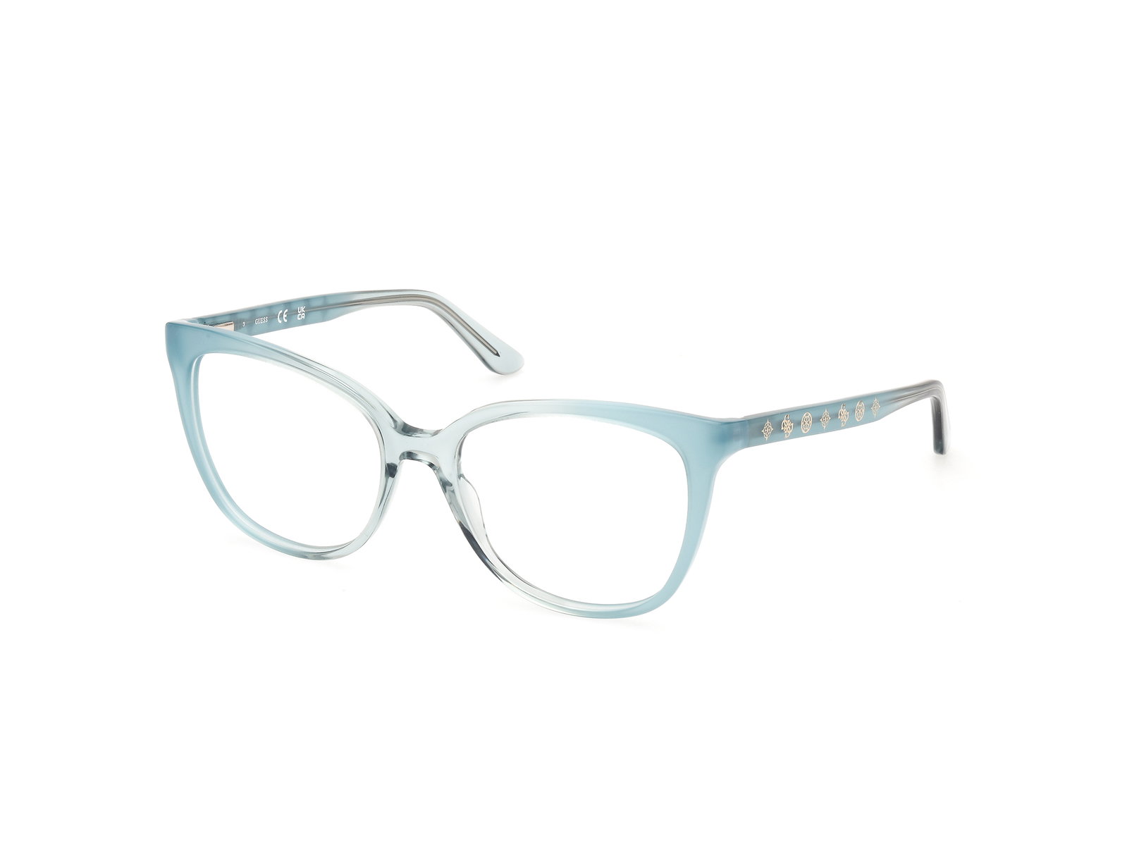 Guess GU50114 089 – Quadratische Damenbrille Türkis Verlauf