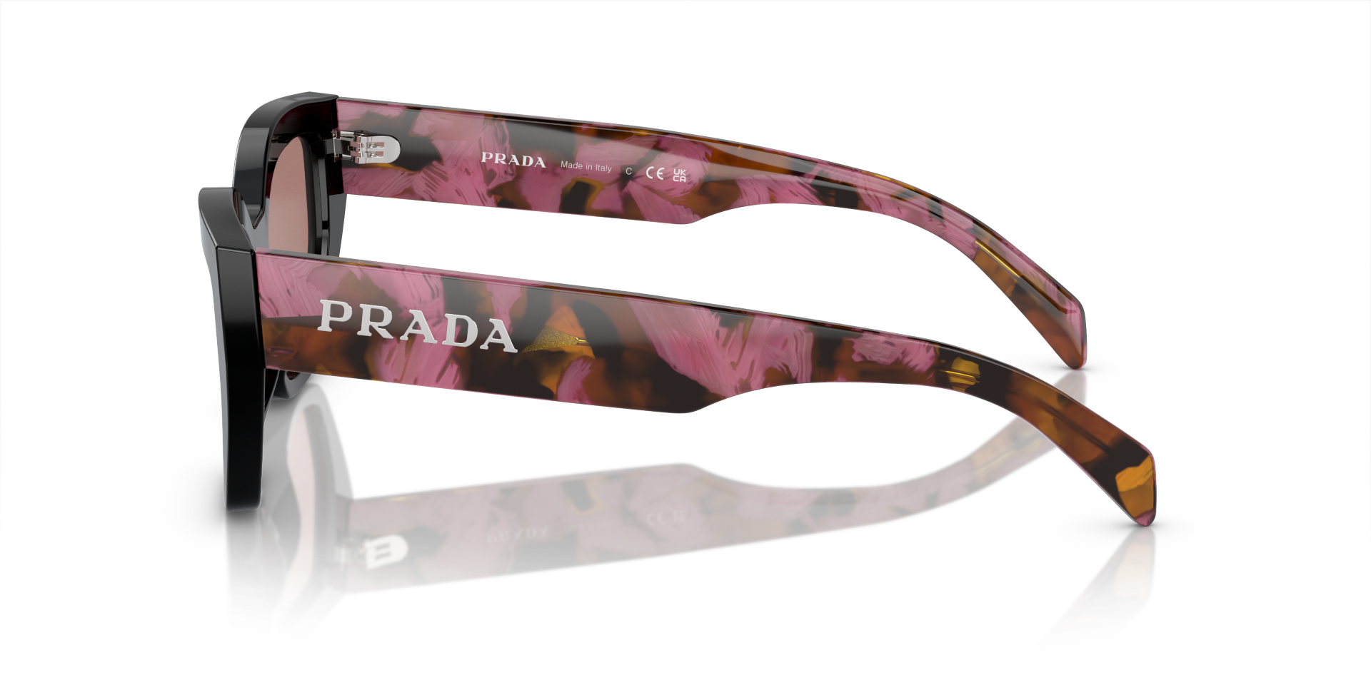 Auf diesem Bild sehen Sie die Sonnenbrille 0PR 14YS von Prada in der Farbe Schwarz.
