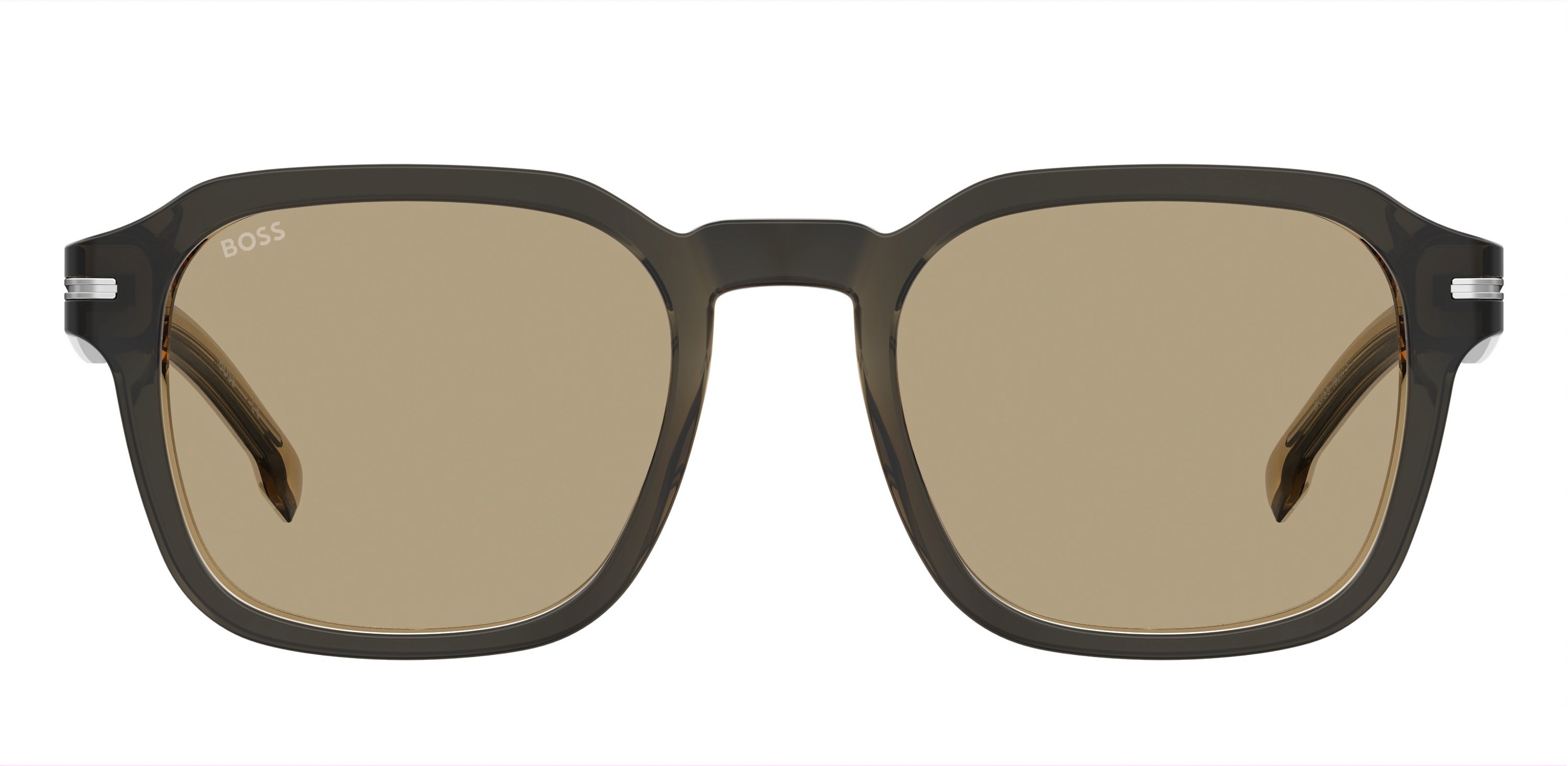 Das Bild zeigt die Sonnenbrille BOSS1627S S05 von der Marke BOSS in Grau/Braun.