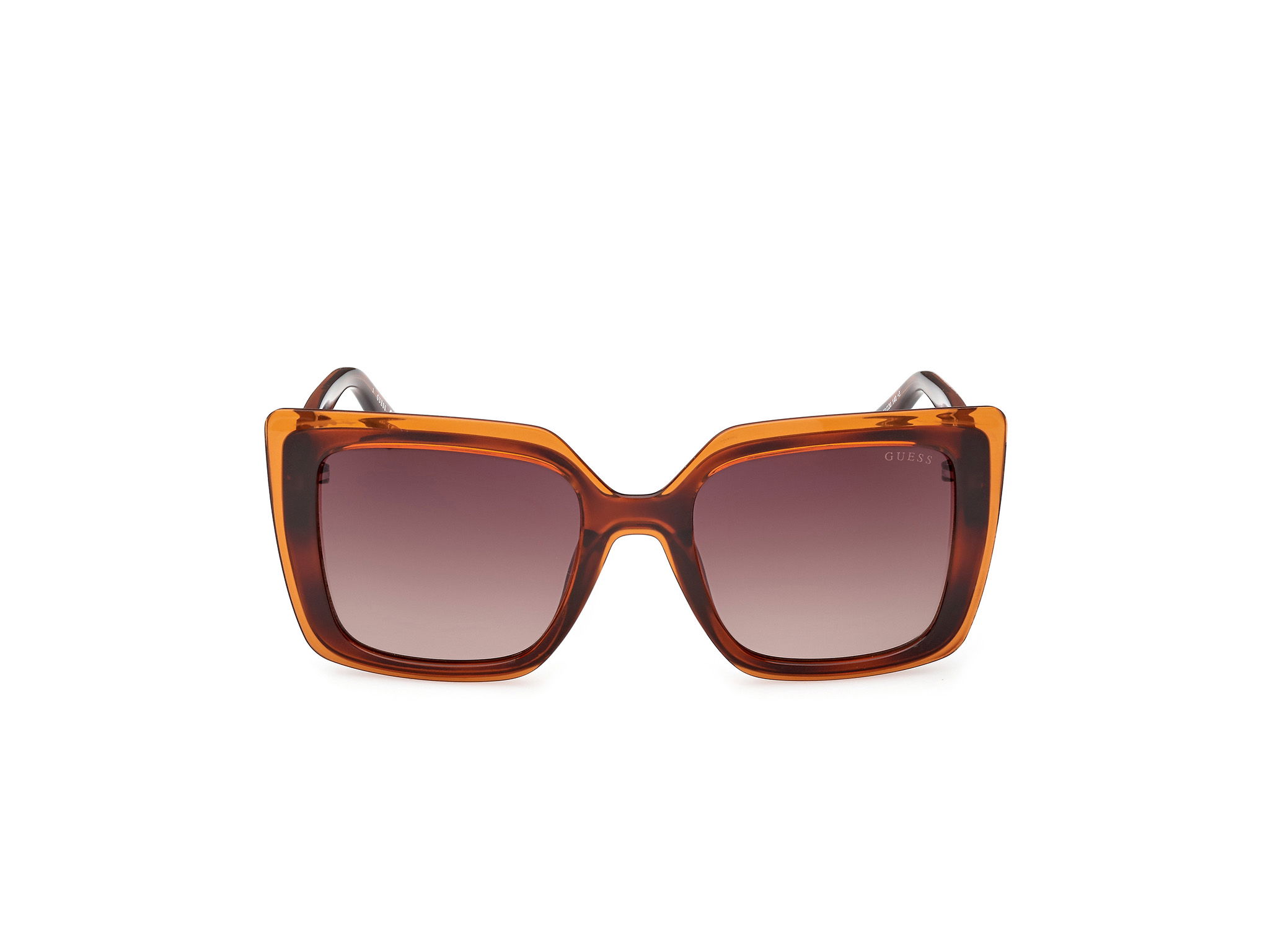 Das Bild zeigt die Sonnenbrille GU7908 52F von der Marke Guess in Havanna