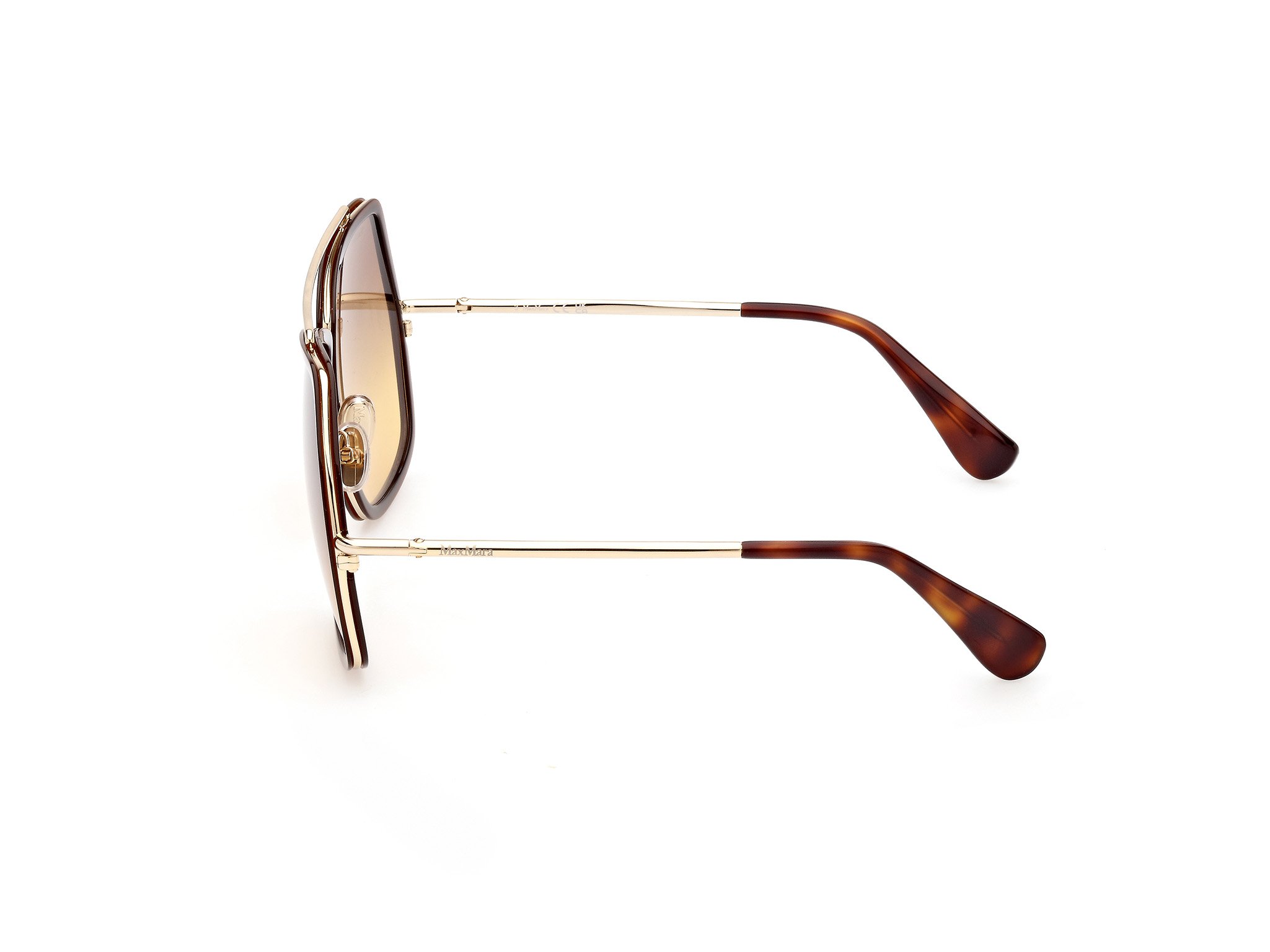 Das Bild zeigt die Sonnenbrille MM0060 48F von der Marke Max Mara in Braun/Blassgold.