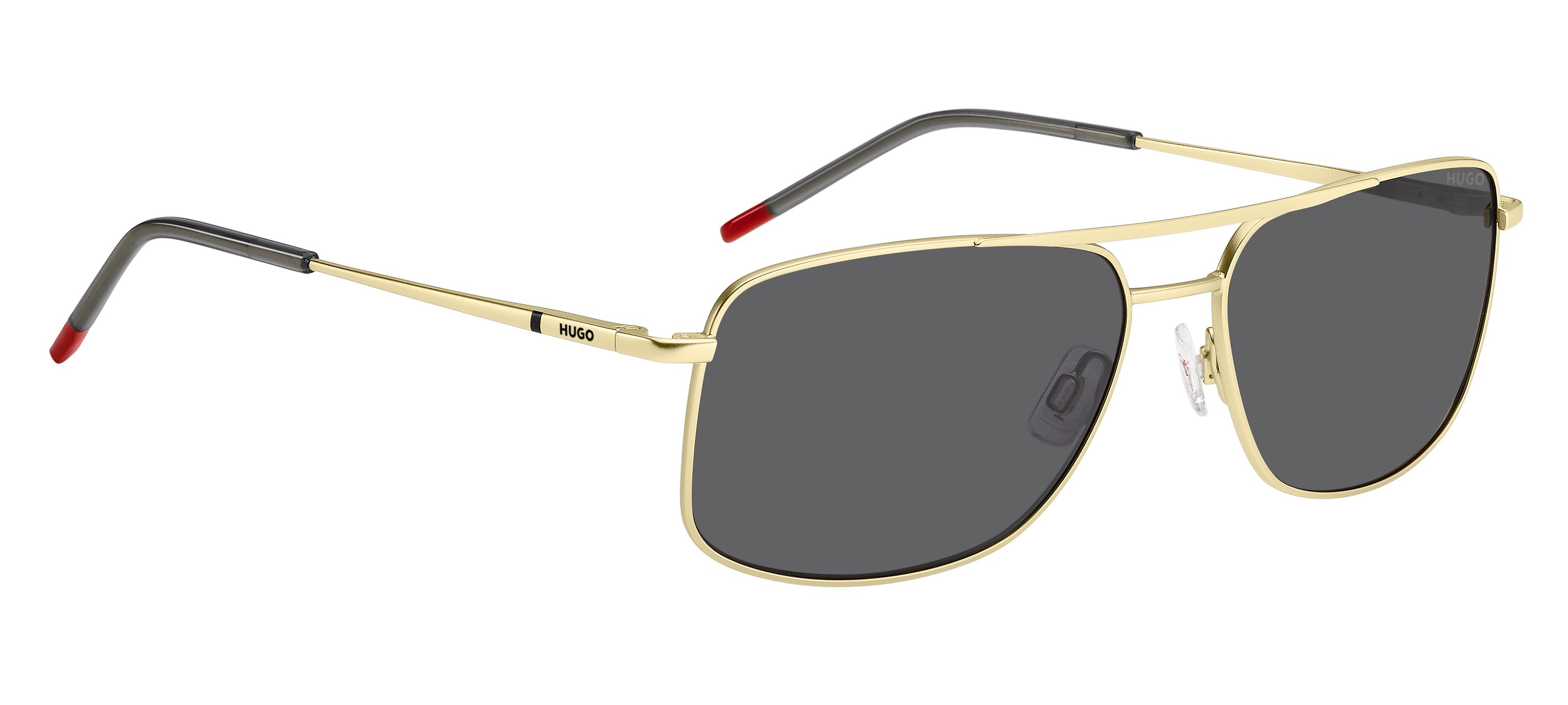 Das Bild zeigt die Sonnenbrille HG1287/S 2F7 von der Marke Hugo in gold/grau.