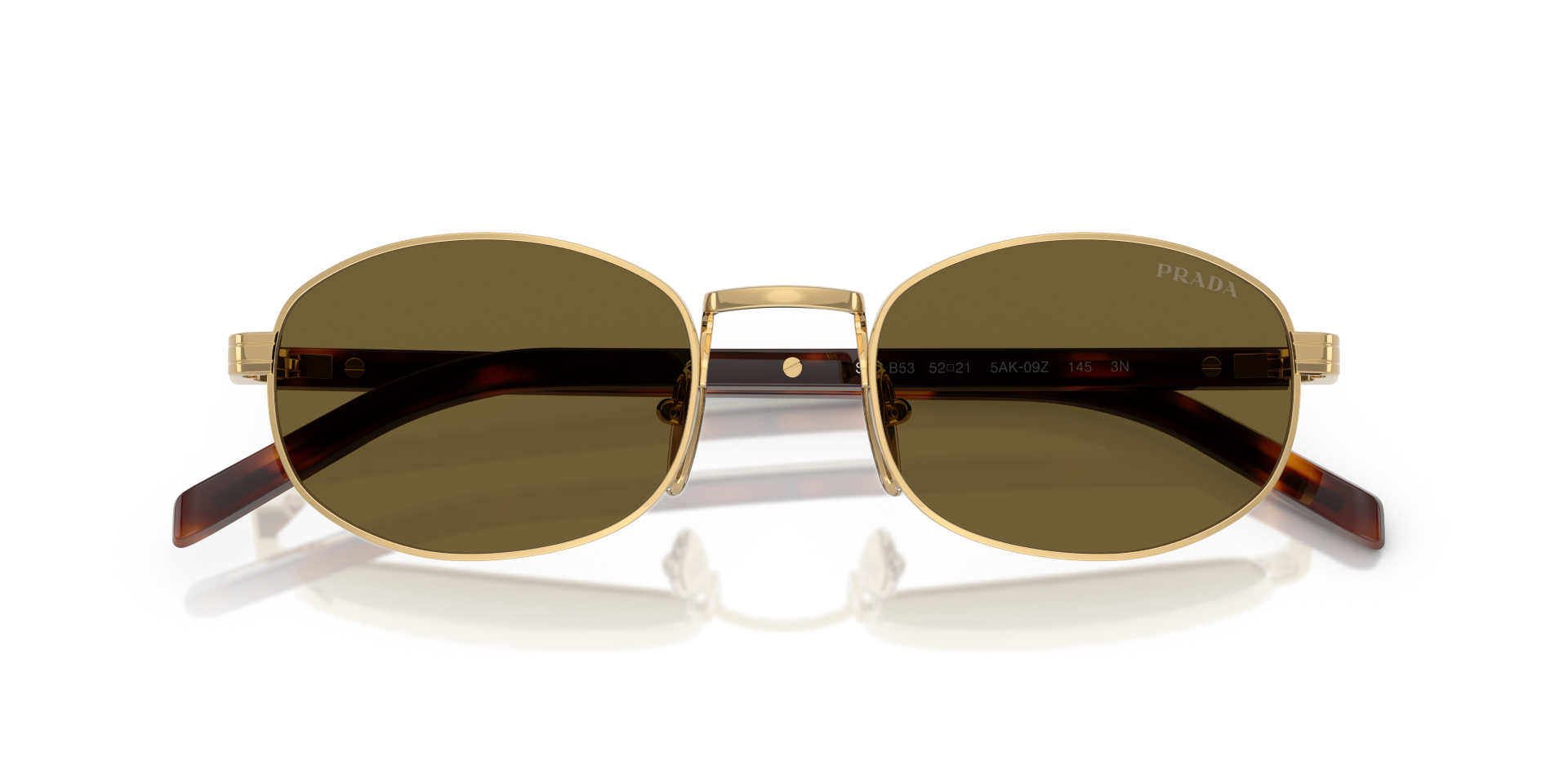 Auf diesem Bild sehen Sie die Sonnenbrille 0PR B53S von Prada in der Farbe Gold.