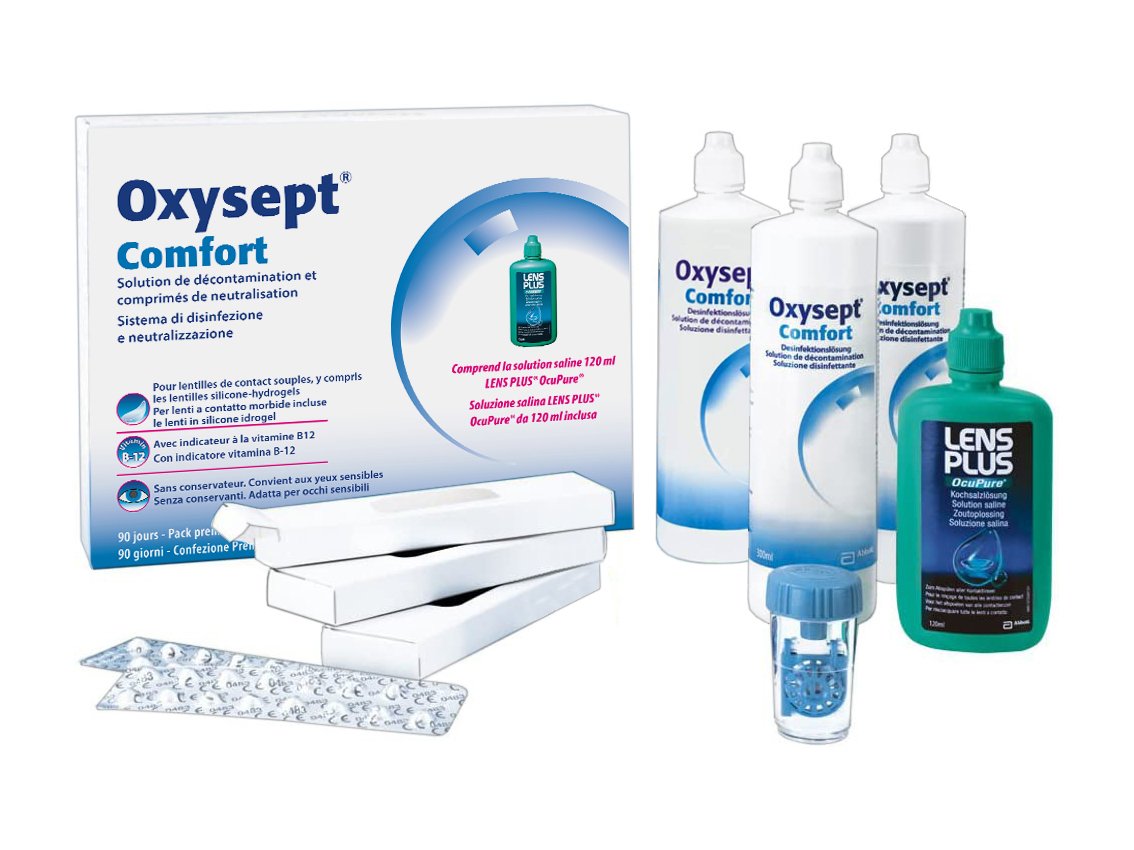 Oxysept Comfort 3-Monats Premium-Pack, AMO (900 ml + 90 Tabl.)