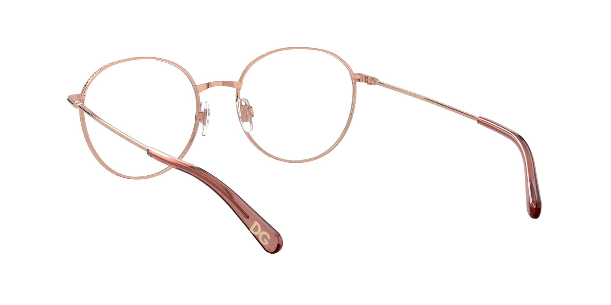 Das Bild zeigt die Korrektionsbrille DG1322 1298 von der Marke D&G in rosegold.