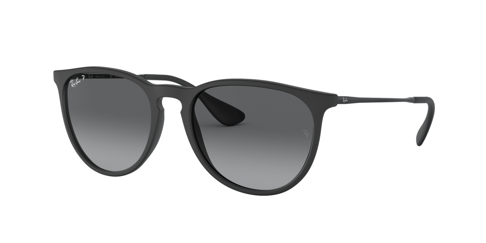Ray Ban Sonnenbrille für Damen in Rubber Black & Rund ERIKA RB4171 622/T3 54