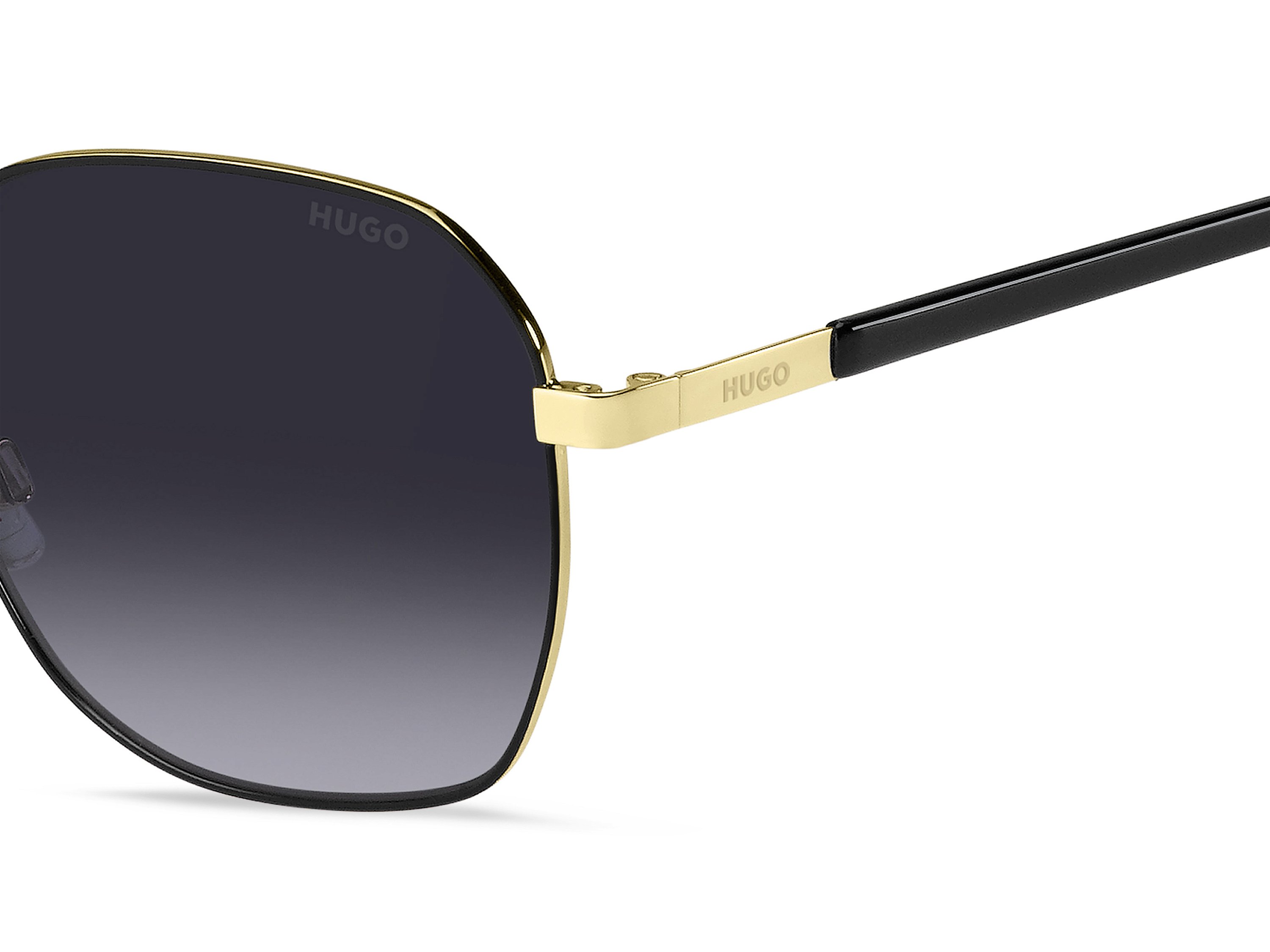 Das Bild zeigt die Sonnenbrille HG1267/S RHL von der Marke Hugo in gold/schwarz.