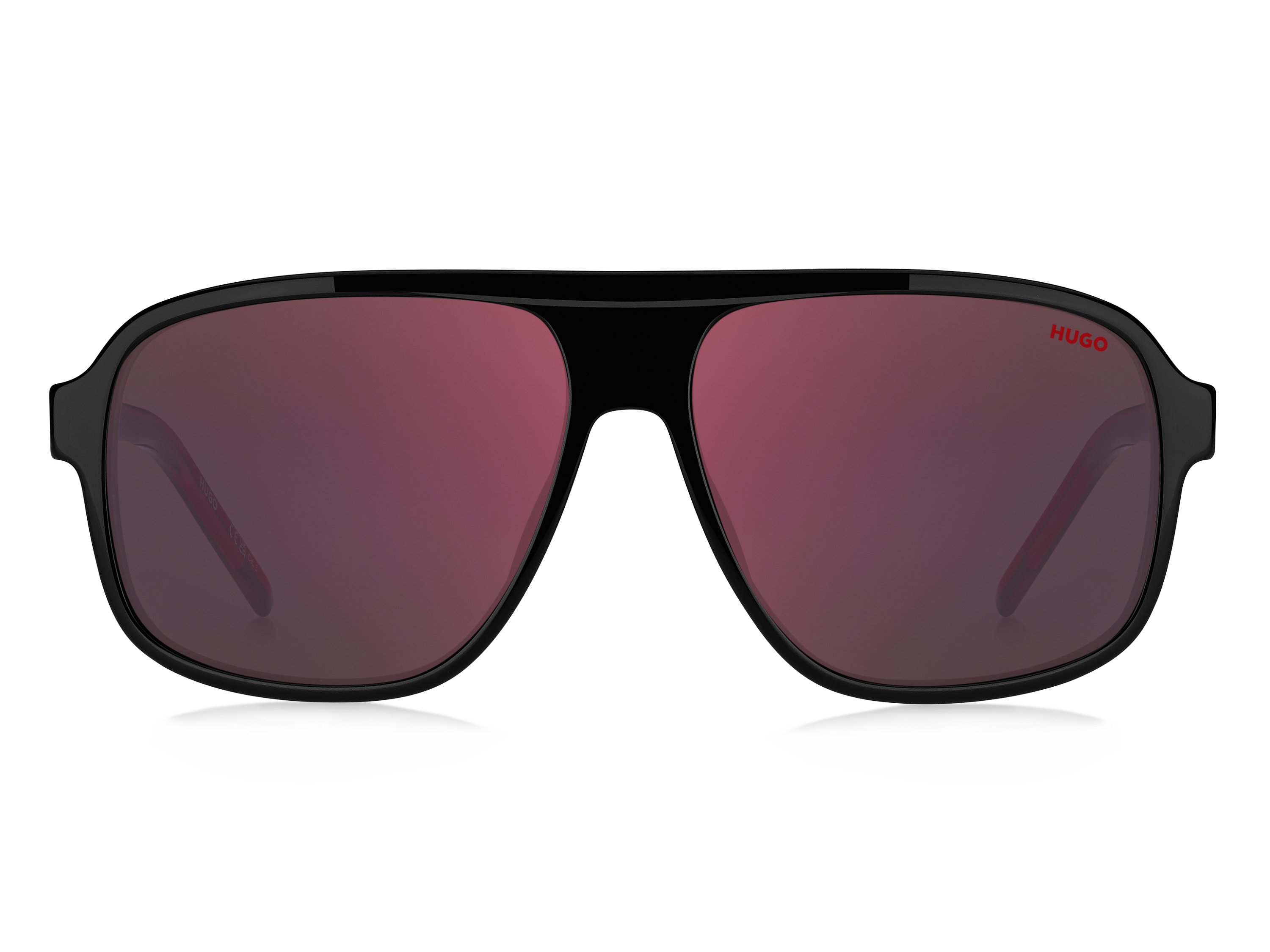 Das Bild zeigt die Sonnenbrille HG1296/S OIT von der Marke Hugo in rot/schwarz.