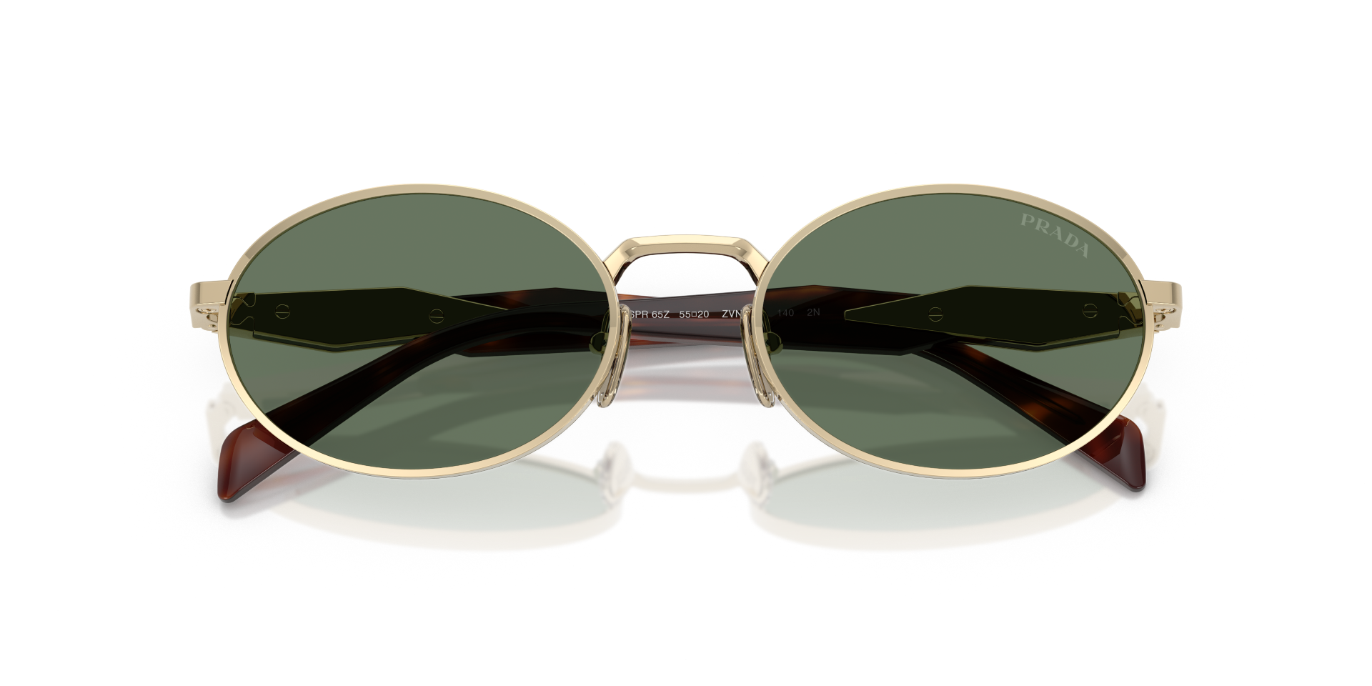 Auf diesem Bild sehen Sie die Sonnenbrille 0PR 65ZS von Prada in der Farbe Gold.