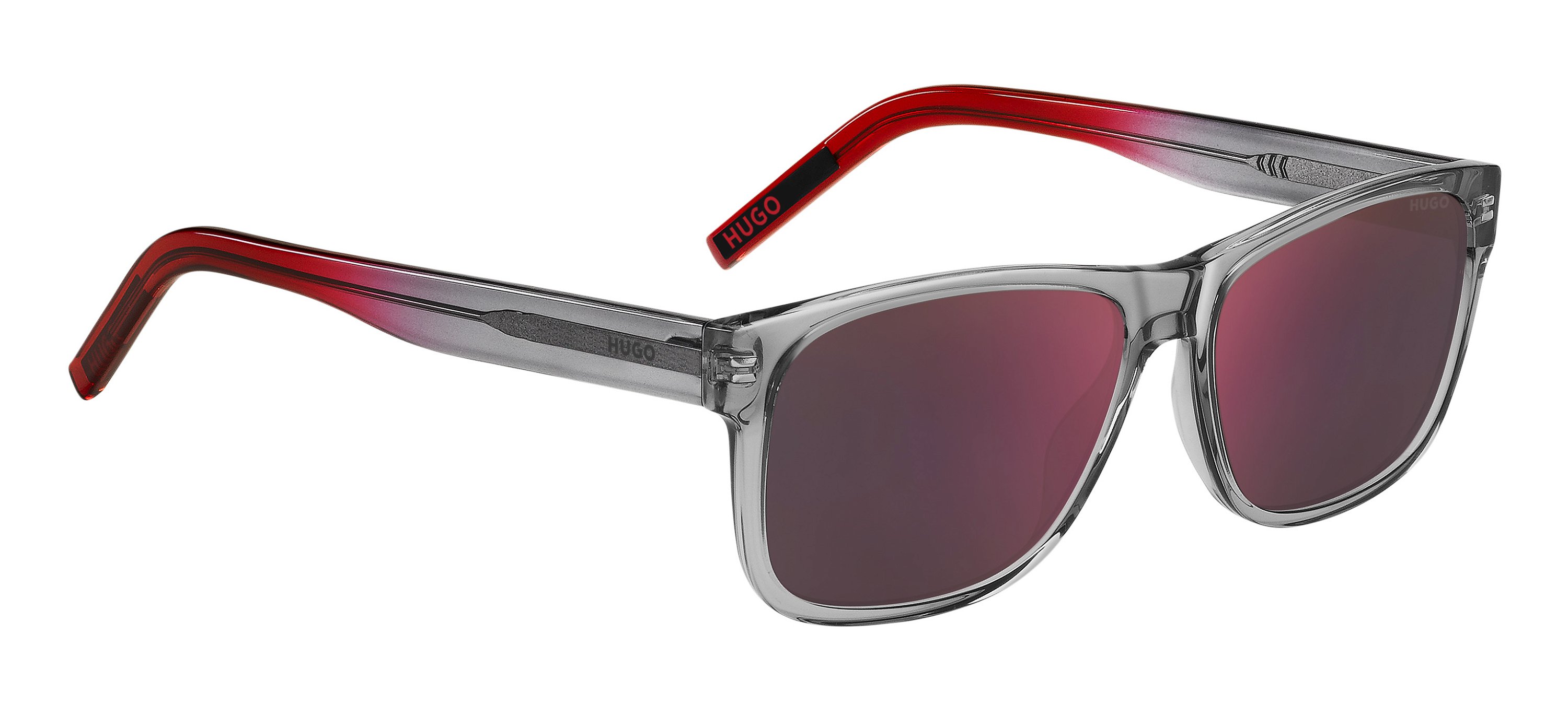Das Bild zeigt die Sonnenbrille HG1260/S 268 von der Marke Hugo in grau/rot.