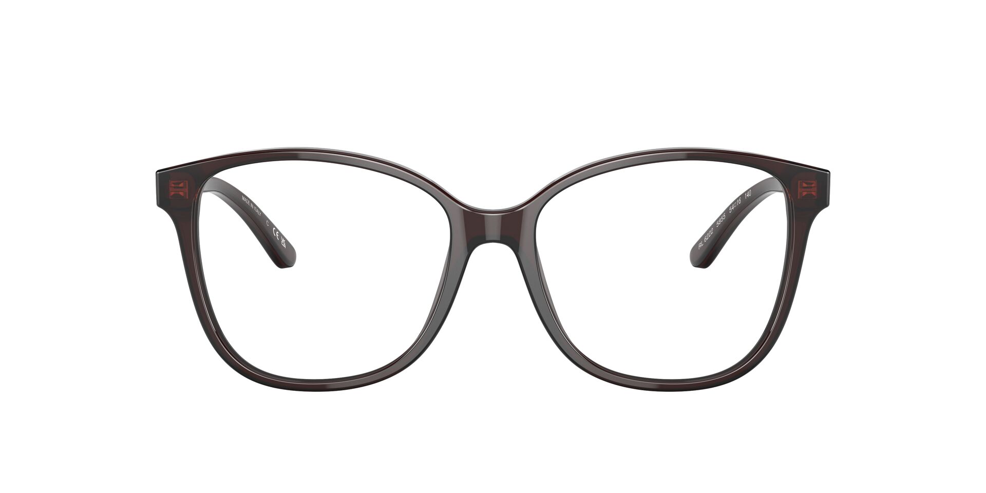 Das Bild zeigt die Korrektionsbrille RL6222 von der Marke Ralph Lauren in Ziegelrot.