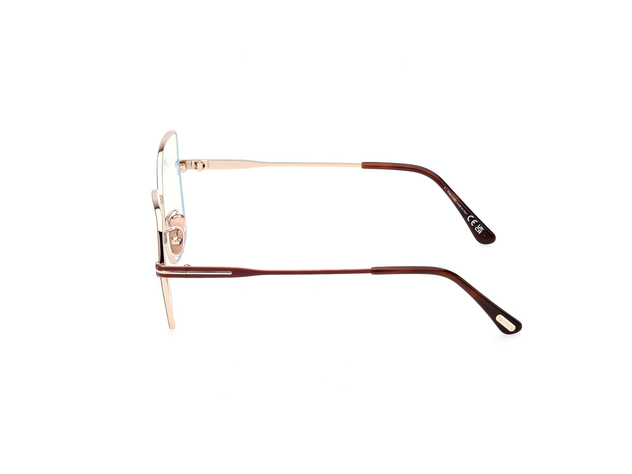 Das Bild zeigt die Korrektionsbrille FT5876-B 028 von der Marke Tom Ford in rose gold.