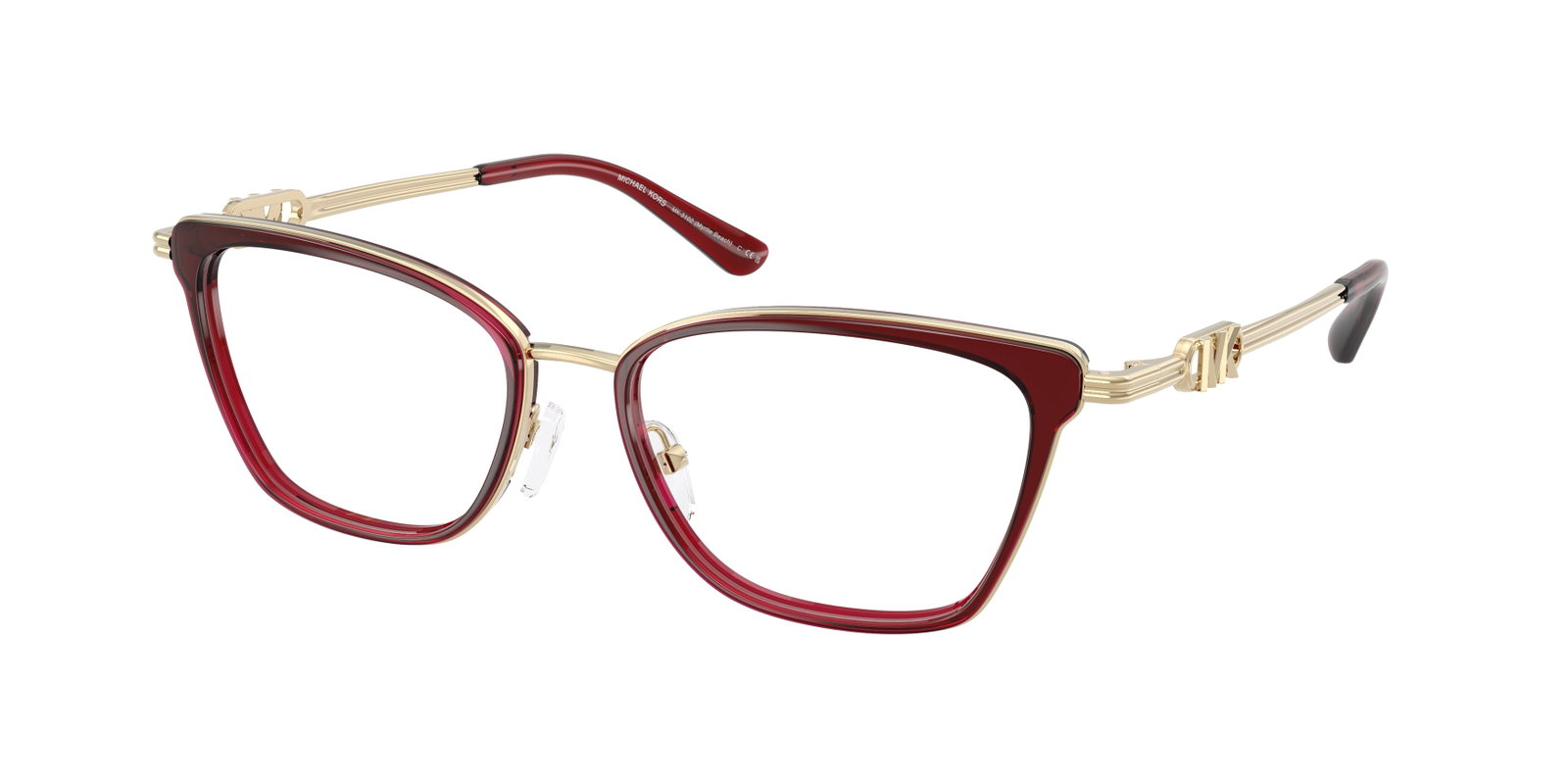 zu sehen ist eine Korrektionsbrille von MIchael Kors in der Farbe Rot.