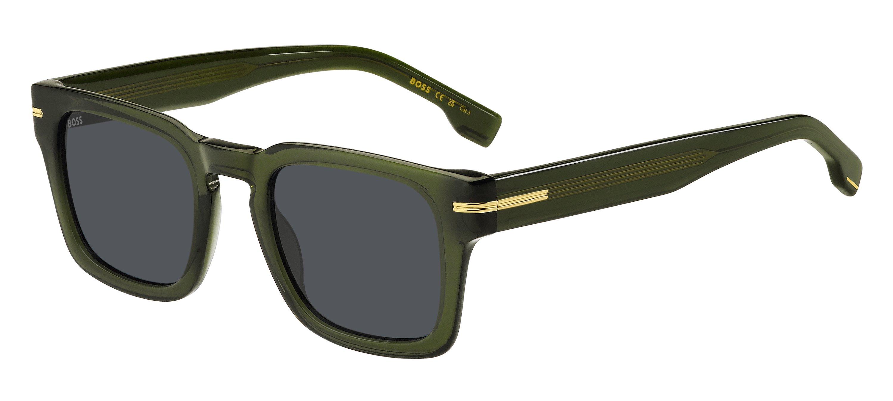 Das Bild zeigt die Sonnenbrille BOSS1625S 1ED von der Marke BOSS in Grün.
