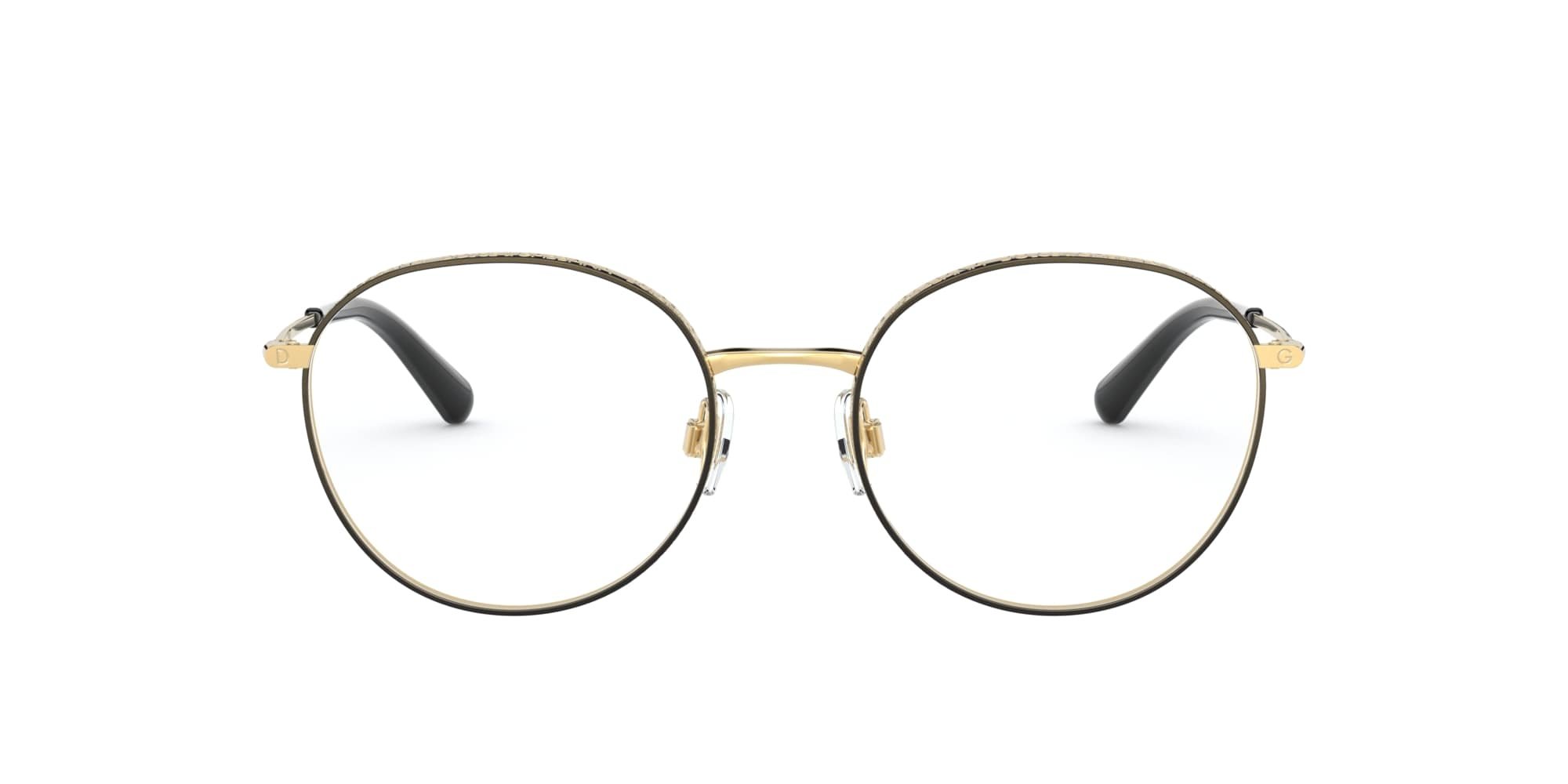 Das Bild zeigt die Korrektionsbrille DG1322 1334 von der Marke D&G in gold-schwarz.